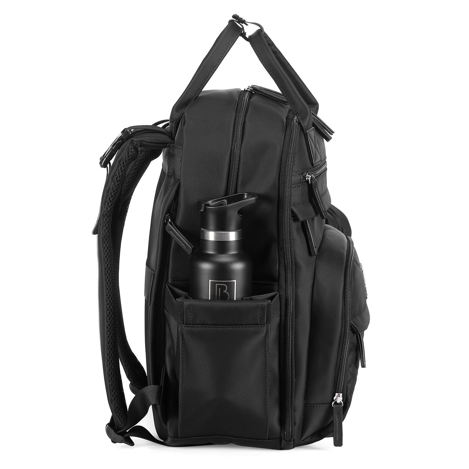 Brisby Luiertas premium zwart - incl. buggymontage, verschoonmatje, speenhouder