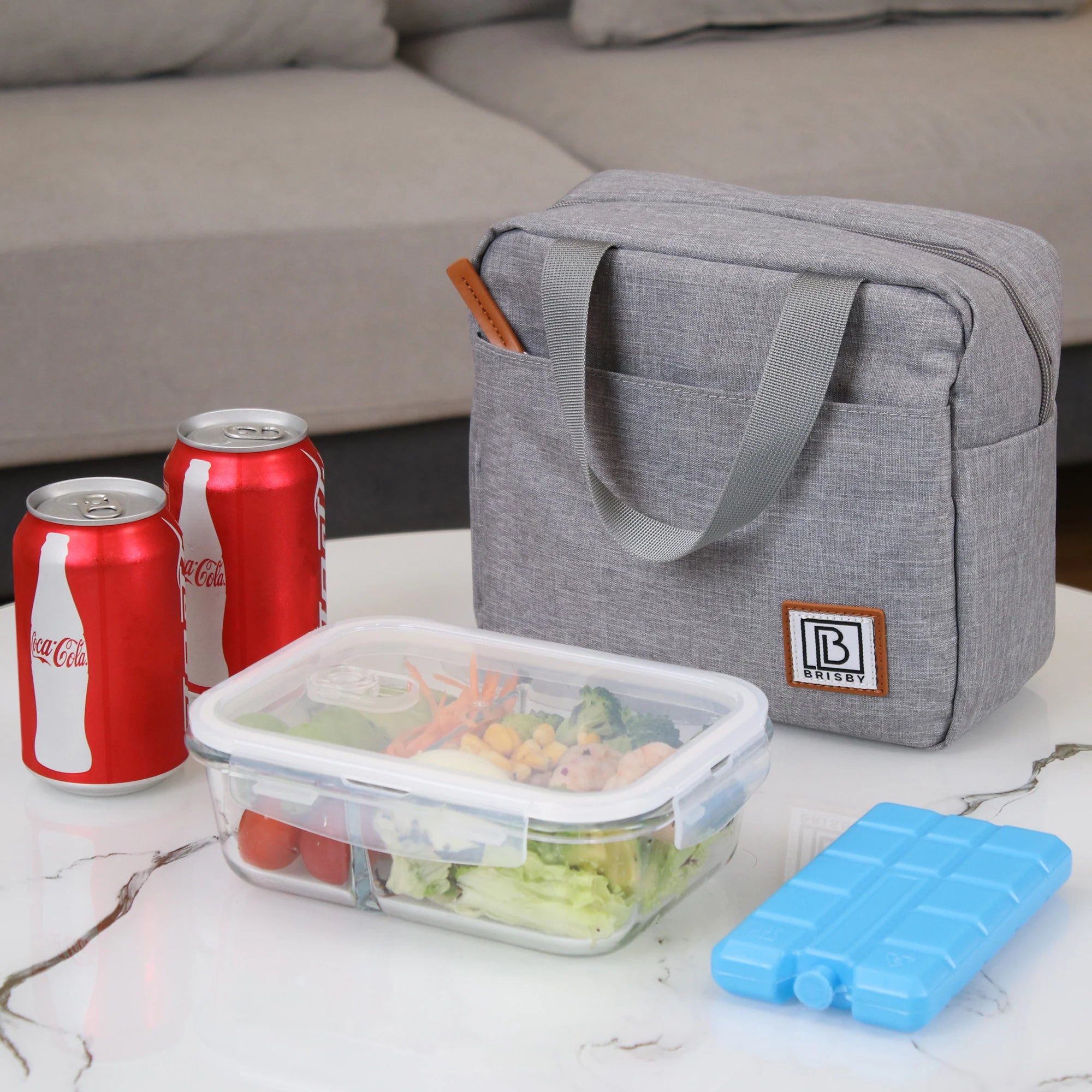 Cooler bag 4L light gray - 4-layer insulated - free cooling element