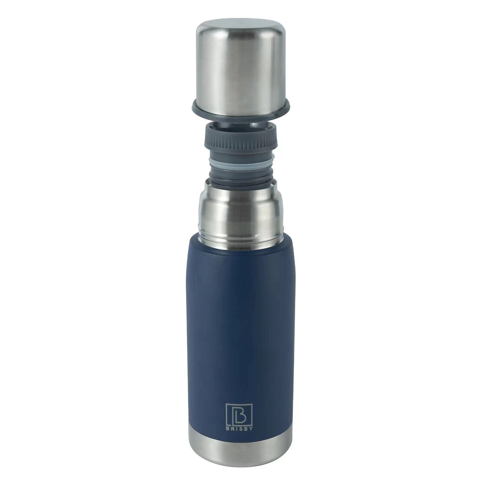 Brisby Stainless Steel Thermos Flask 500ml Blue - Thermos Cup - Thermos Jug - Insulated Flask - BPA Free - 24 Hours Cold - 12 Hours Hot