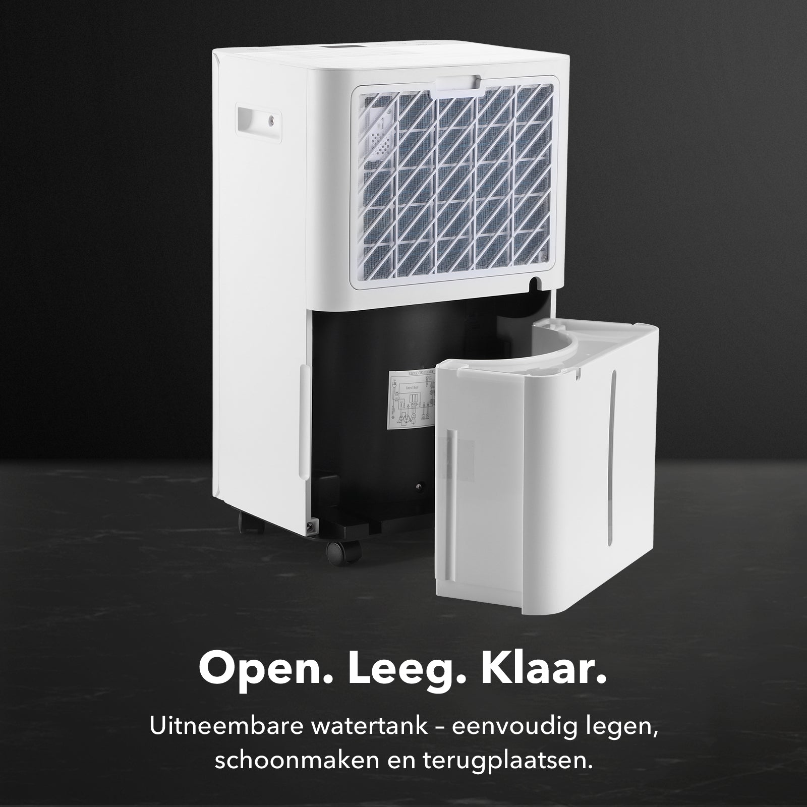 Dryconic Luchtontvochtiger 20L - automatische vochtregeling - 4L tank - drainage - krachtige ontvochtiging