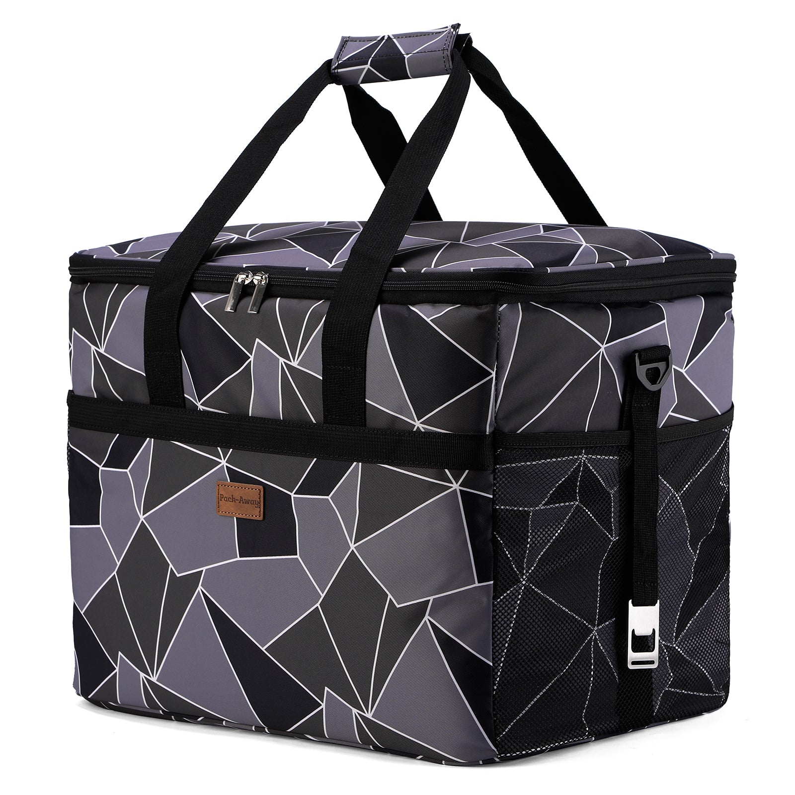 Packaway Koeltas 40L abstract grijs-zwart - incl. 6 koelelementen, draagband