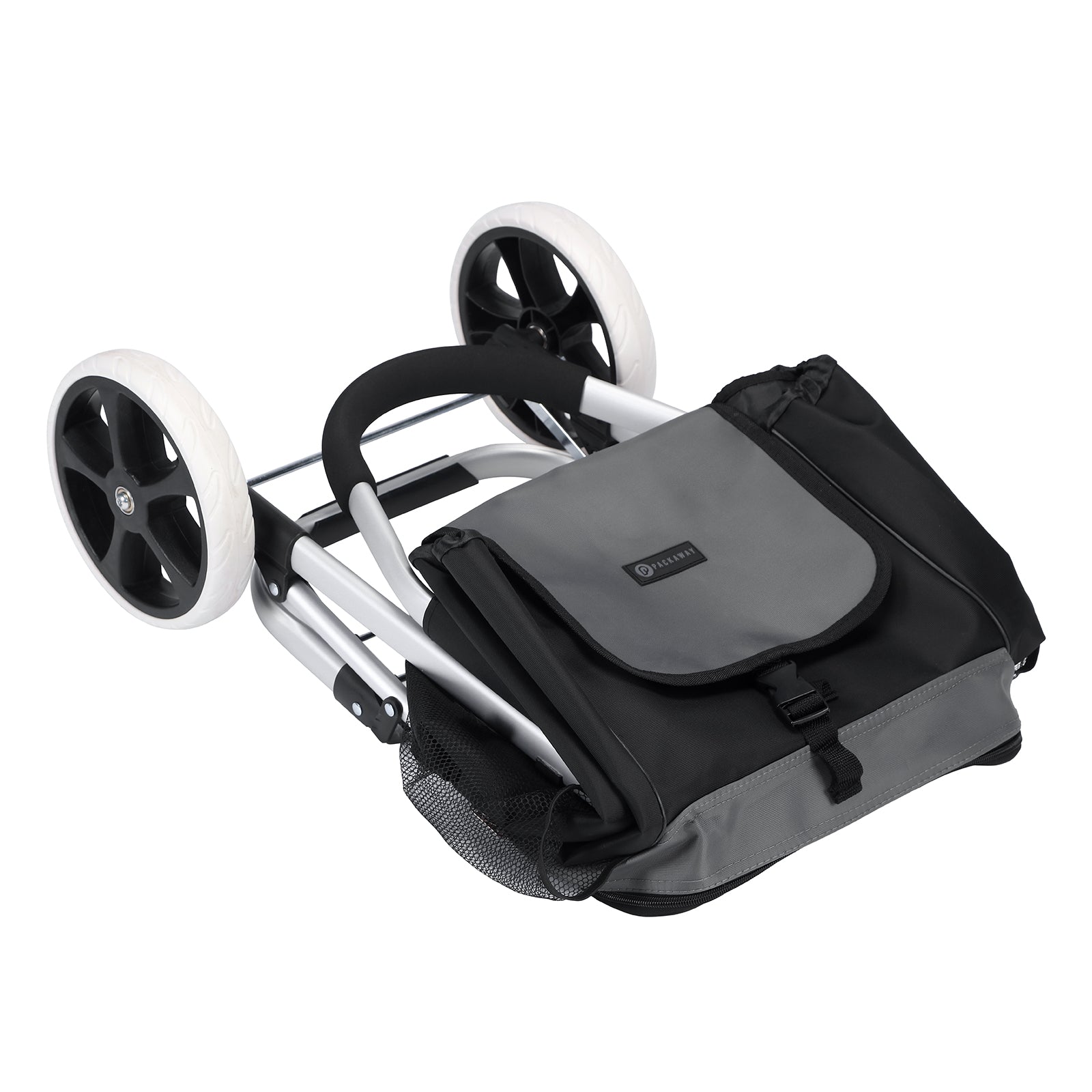 Boodschappentrolley Deluxe 50L met koelvak zwart-grijs - boodschappenwagen - steekwagenfunctie