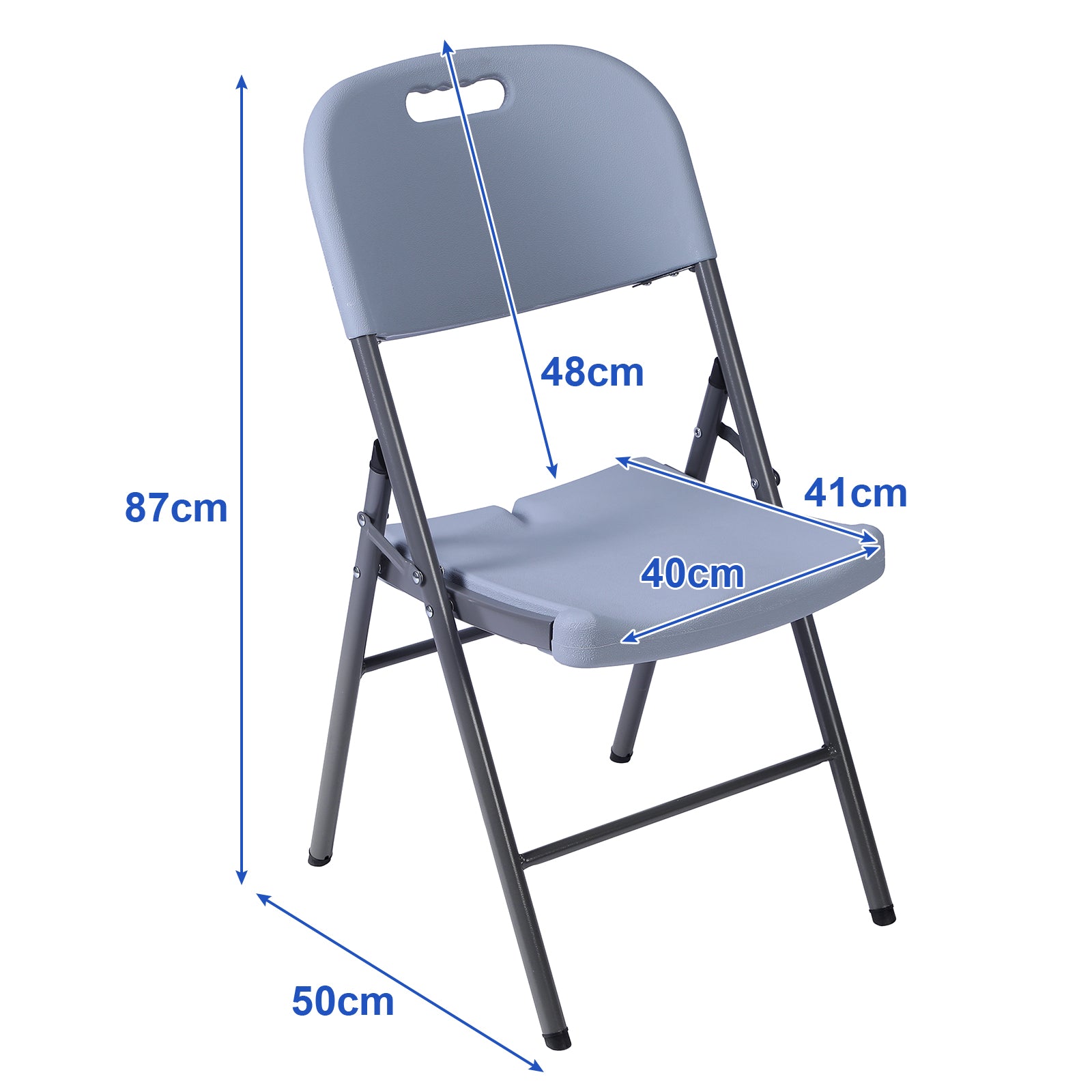 Bardi 4 Delige Klapstoelenset – Vouwstoelenset Zware Kwaliteit, Weersbestending 47 x 54 x 87 cm. – GRIJS