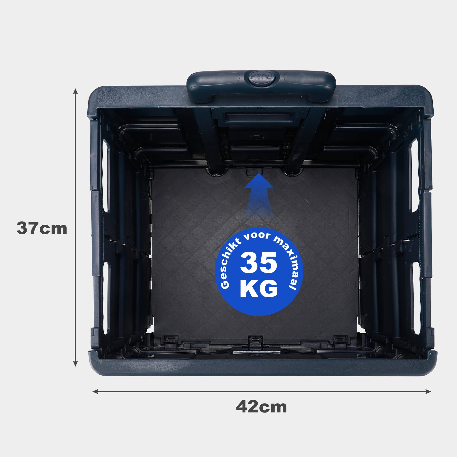 Packaway XL Foldable Shopping Trolley with wheels - Shopping crate - Storage box - Shopping trolley - Folding crate - 50 Liters - Blue