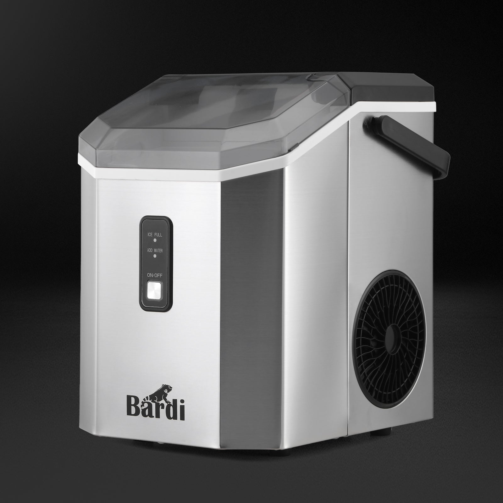 Bardi 1.1L - Nugget IJsblokjesmachine Square - Crushed Ice Maker met IJsschep - 15kg/24 uur - Ijsblokjesmaker - Met Luxe Thermosbeker - RVS met citruspers RVS