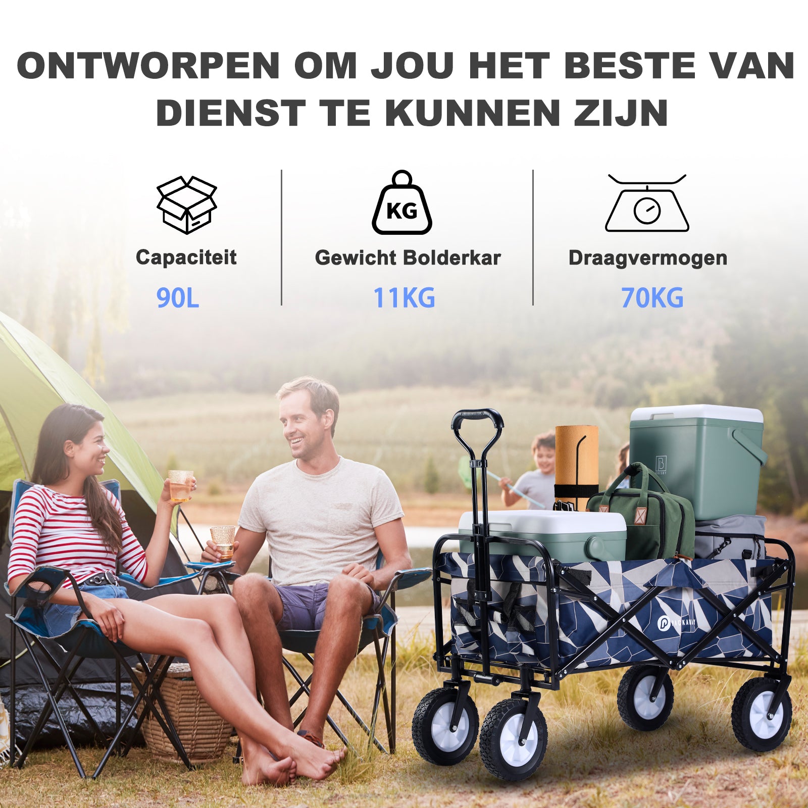 Packaway Bolderkar 70kg abstract pastel - opvouwbaar - wasbaar