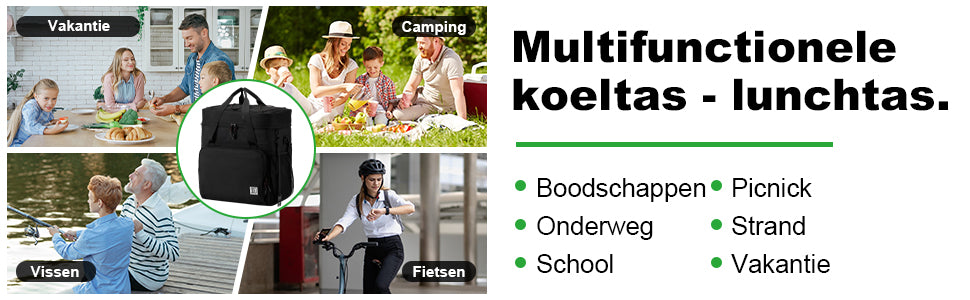 Brisby Koeltas 40L zwart-grijs - incl. 6 koelelementen, draagband