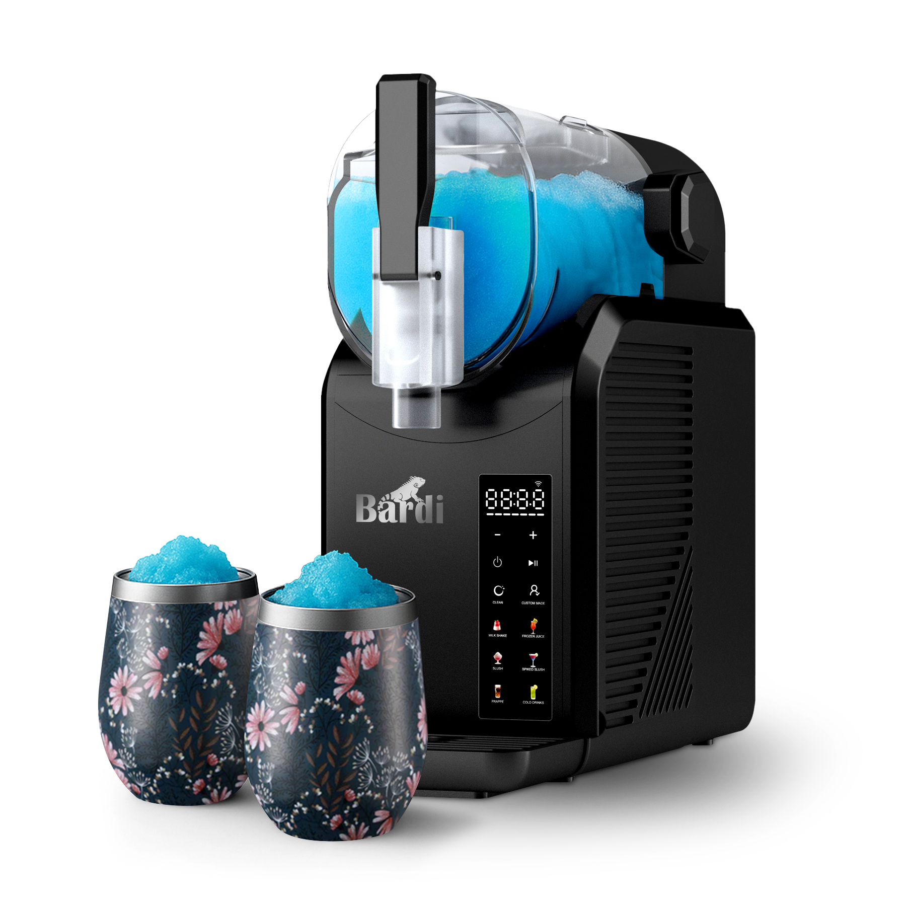 Slushmachine SET - 7-in-1 - slush, frappé, milkshake en smoothie maker - 2,1L - incl. 2 japanese flower thermoscups