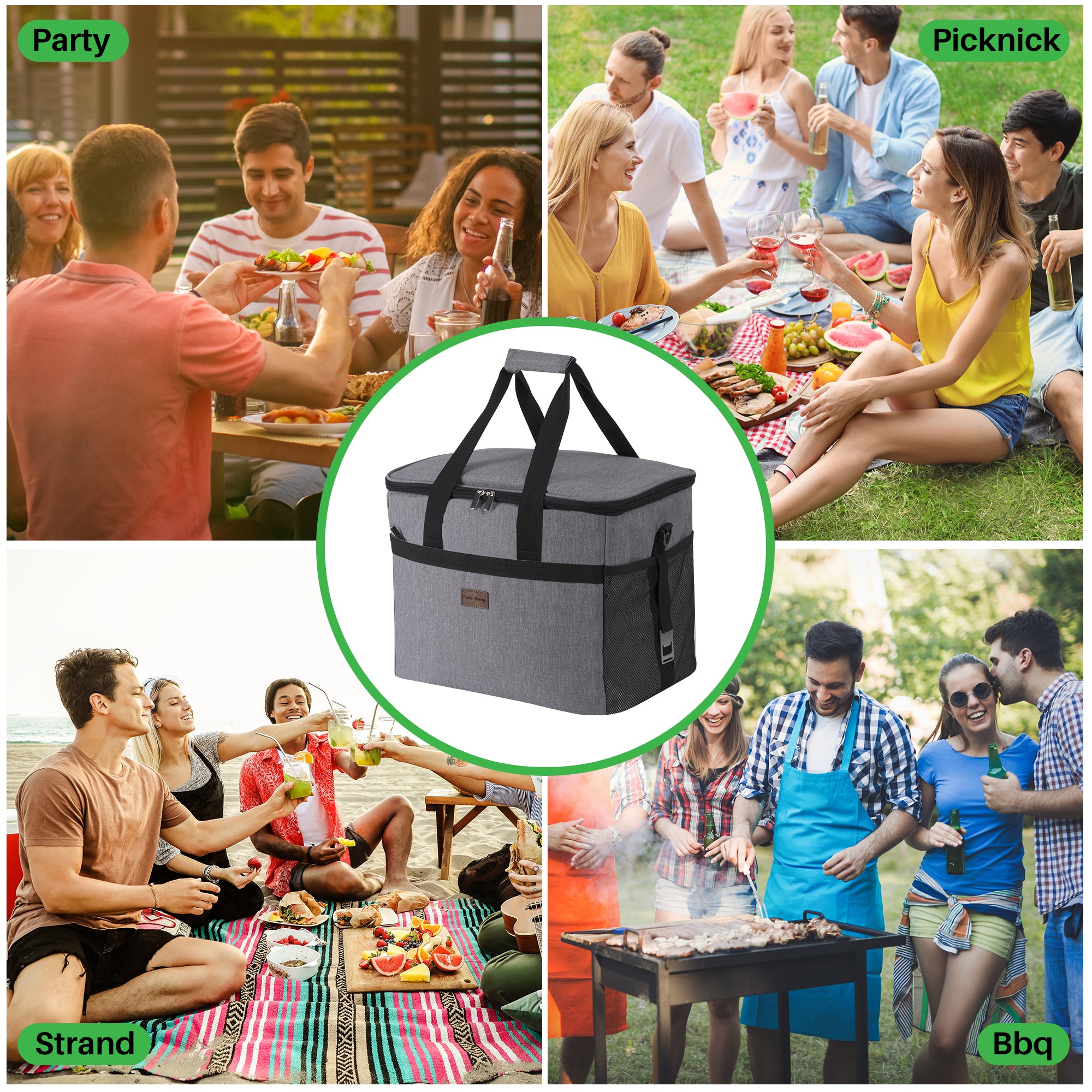 Packaway Koeltas 30L blauw - incl. divider, 4 koelelementen, draagband