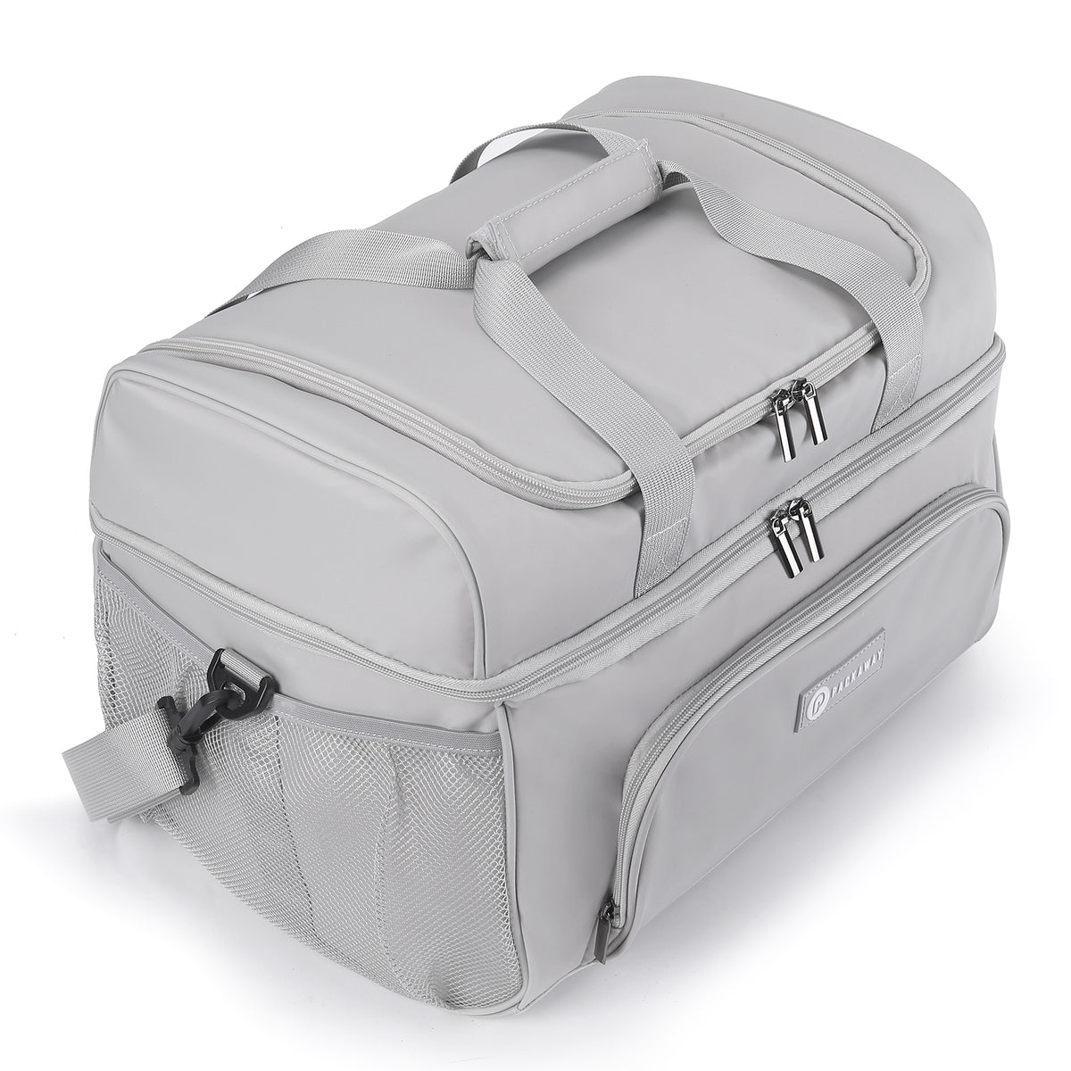 Packaway Koeltas 30L - Lunchtas - Inclusief 4 Koelelementen - Dubbel Compartiment - 4-Laags Geïsoleerd - Waterafstotend - Modern Grey