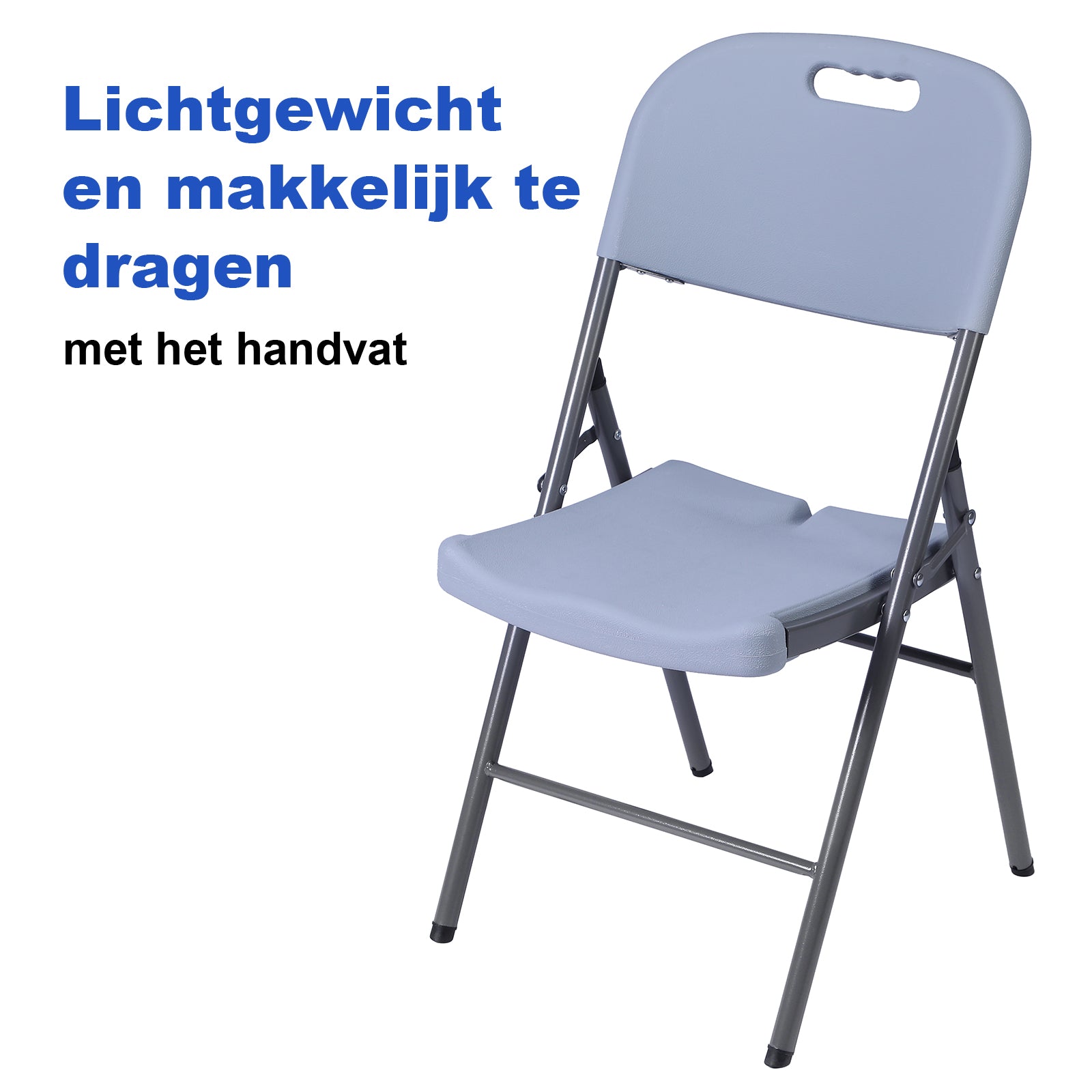Bardi 4 Delige Klapstoelenset – Vouwstoelenset Zware Kwaliteit, Weersbestending 47 x 54 x 87 cm. – GRIJS