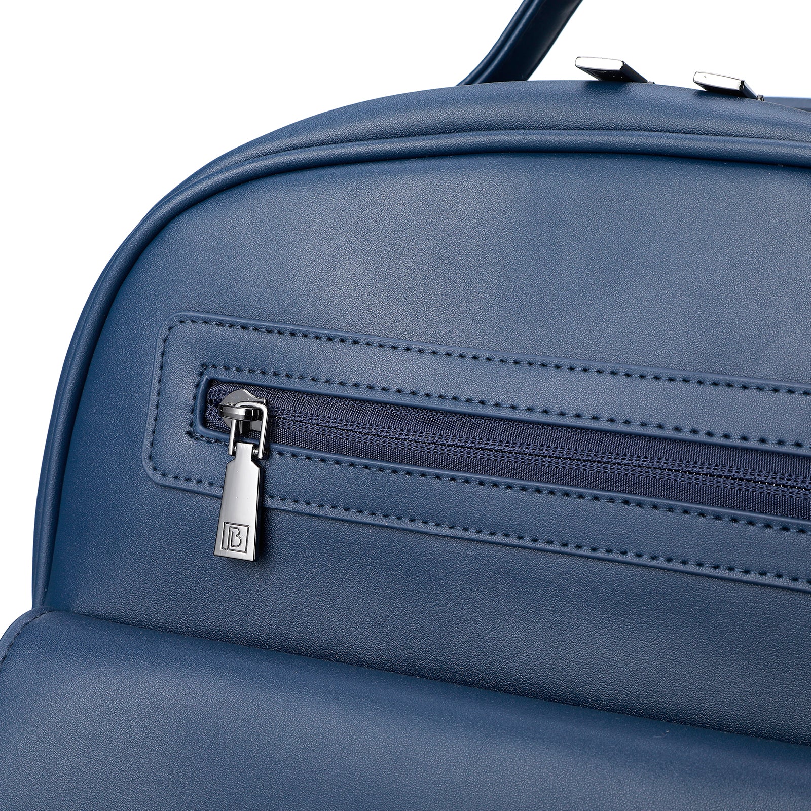 Venezia wear-resistant backpack blue - PU leather - 14 inch laptop compartment - water-repellent