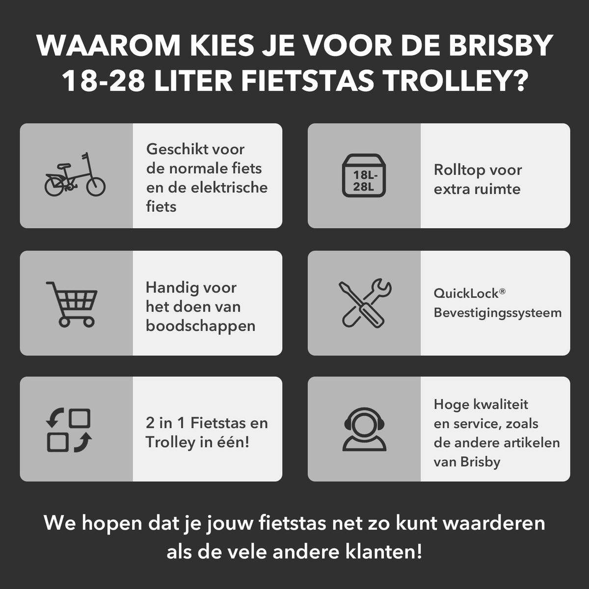 Fietstrolley Tas 2-in-1 Fietstas en Trolley Zwart 18-28L Laptopvak Verstelbare Hendel Bevestigingssysteem - Zwart