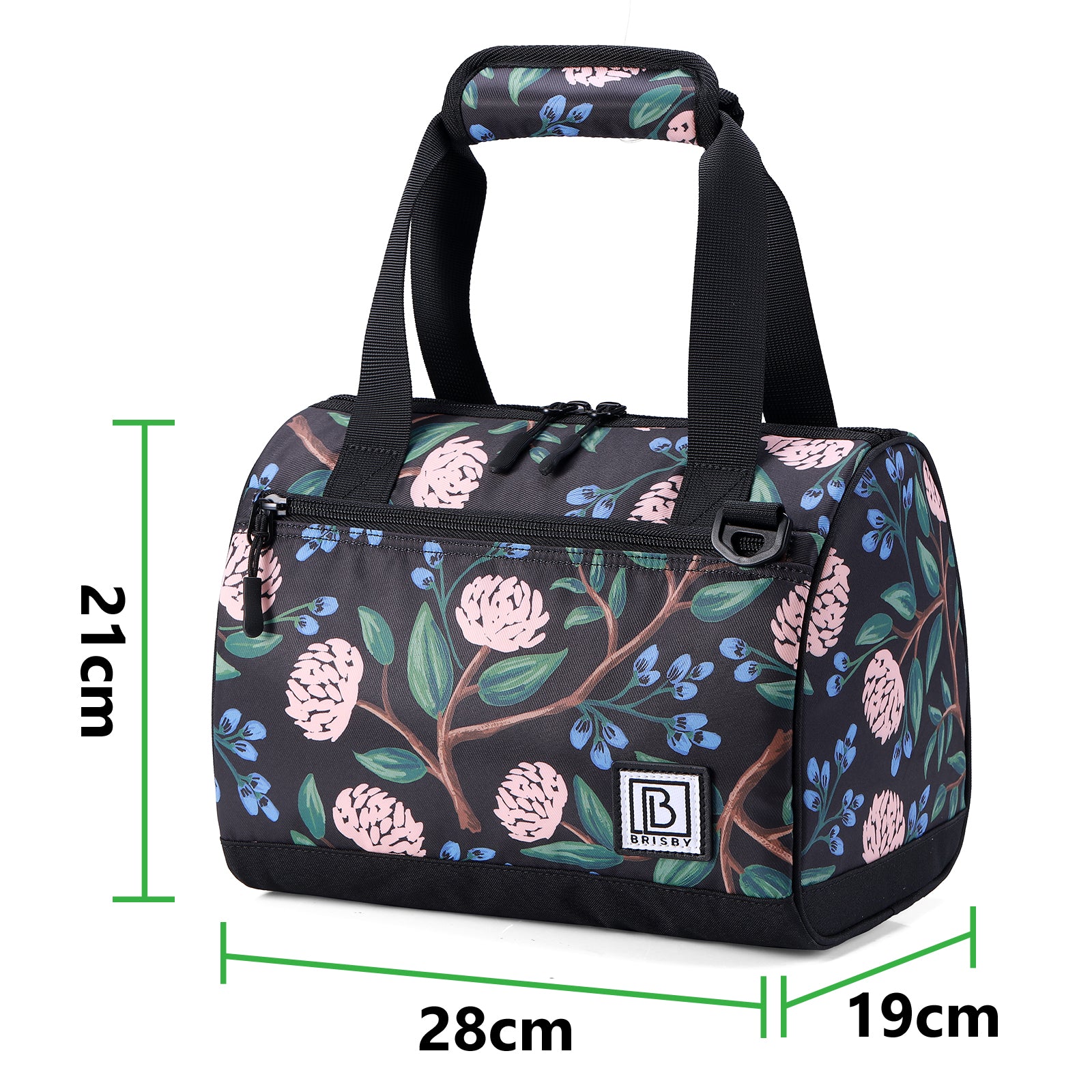Cooler bag 10L passion flower - Lunch bag - 4-layer insulated - 2 free cooling elements - incl. shoulder strap