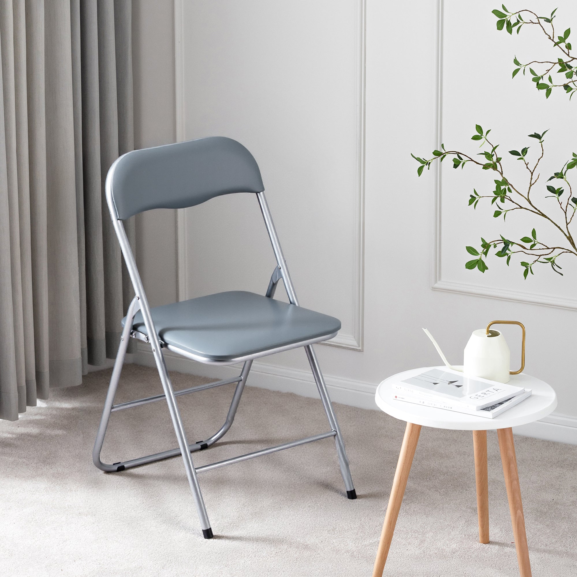 Bardi 2-delige Klapstoelen set PVC grijs - 100 kg draagvermogen