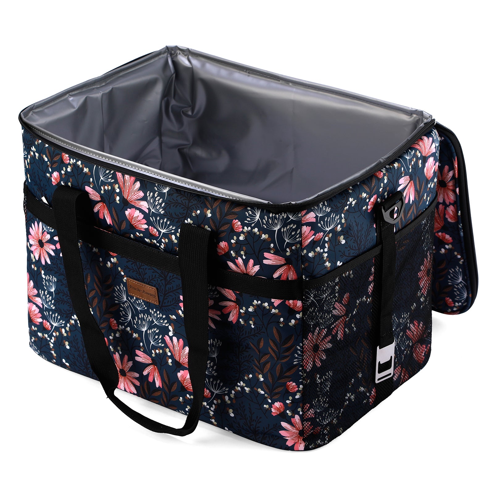 Cooler bag 40L Japanese flower - lunch bag - foldable - 4-layer insulated - incl. 6 free cooling elements and carrying strap