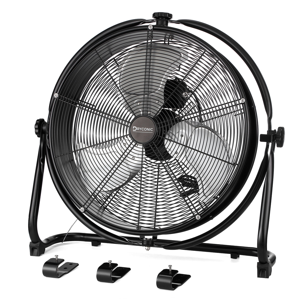 Dryconic 500mm. Professionele Ventilator met Beugel 360 Graden Draaibaar met 3 Snelheden en Ophangsysteem Voor Wandmontage