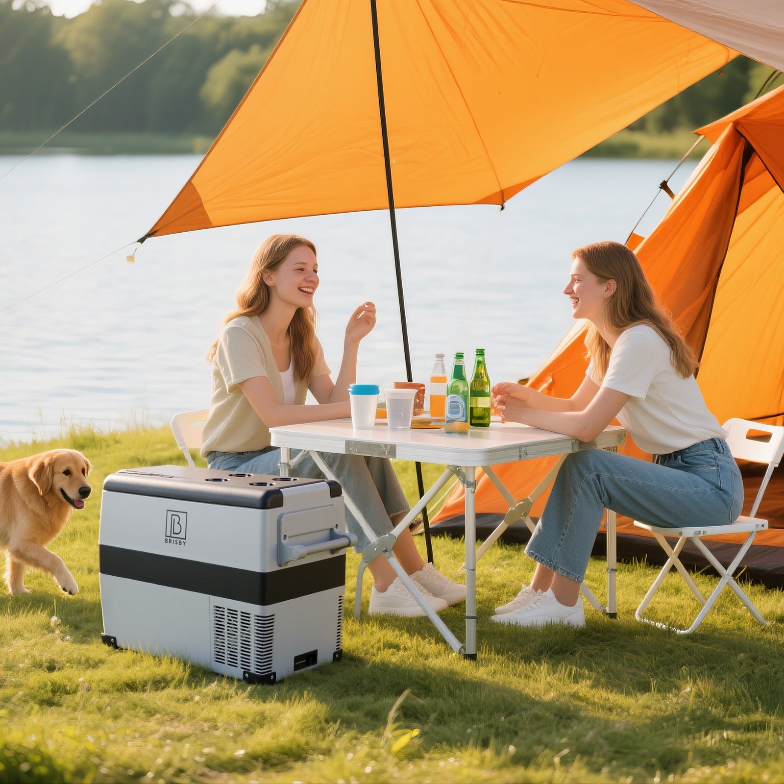 Compressor koelbox 40,5L - Dual zone - koelen en vriezen - 12V en 230V - incl. 2x 1,2L thermosbekers