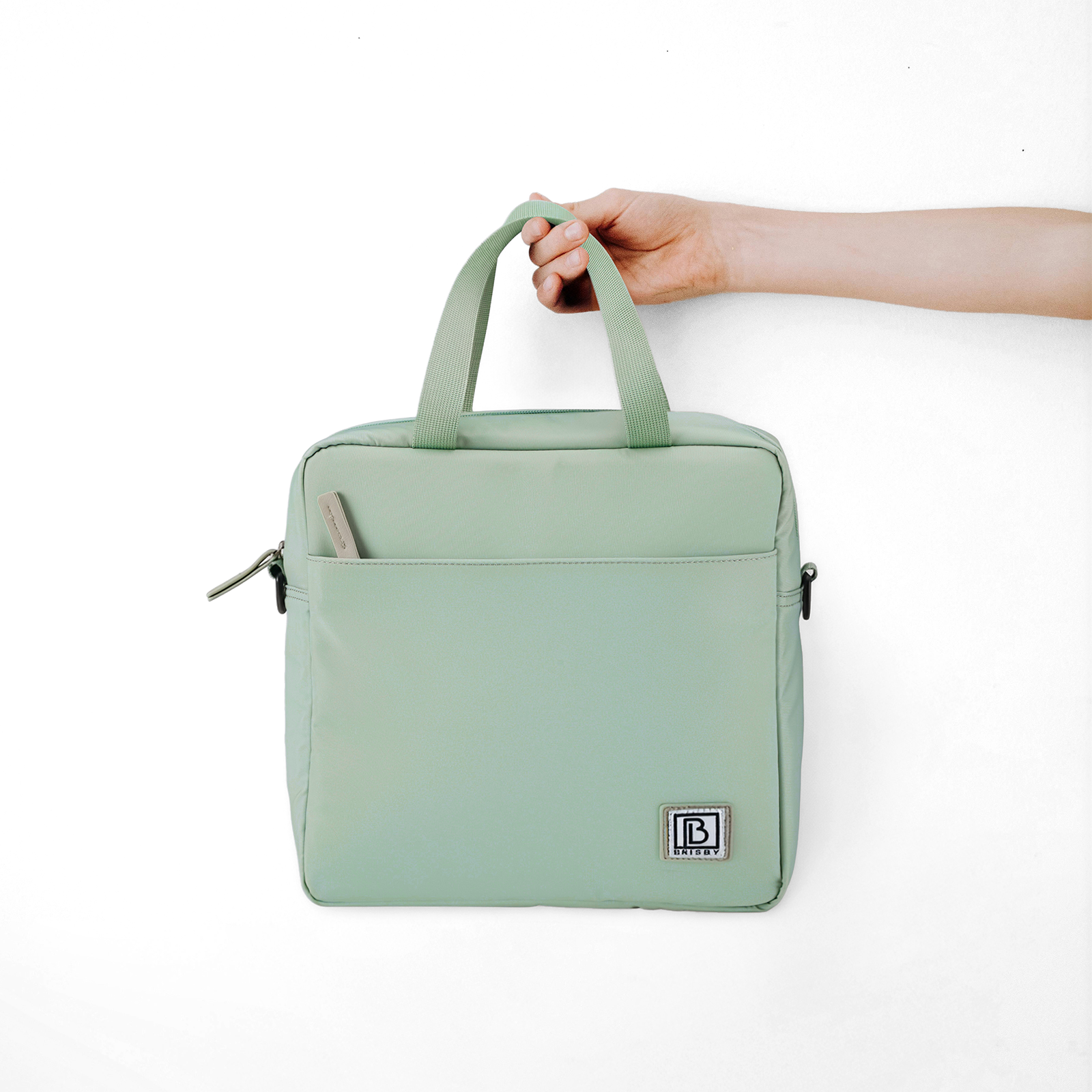 Brisby Koeltas 7L smooth green - incl. 2 koelelementen, schouderband