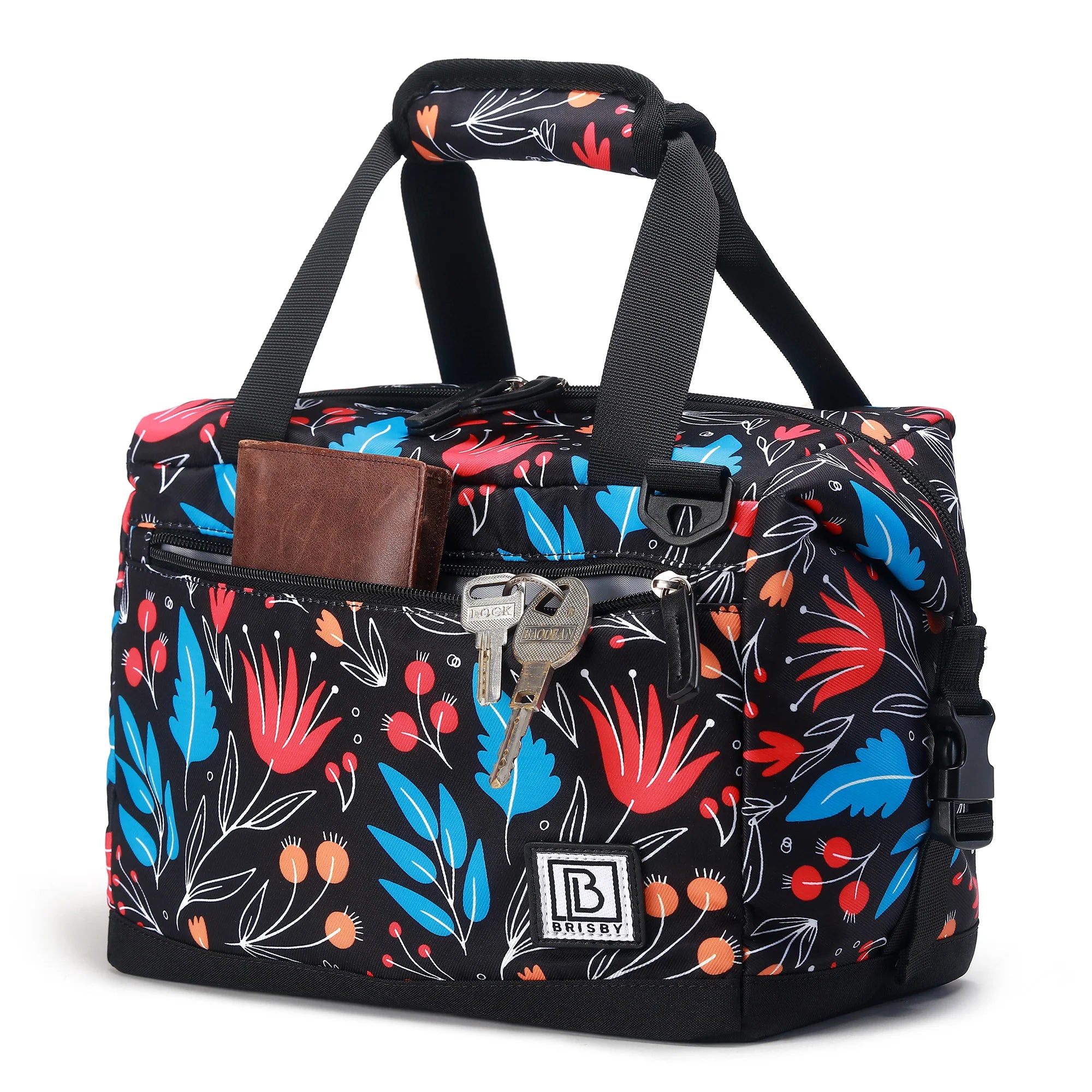 Cooler bag 12L night flower - Lunch bag - 4-layer insulated - extra space foldable - 2 free cooling elements - incl. shoulder strap