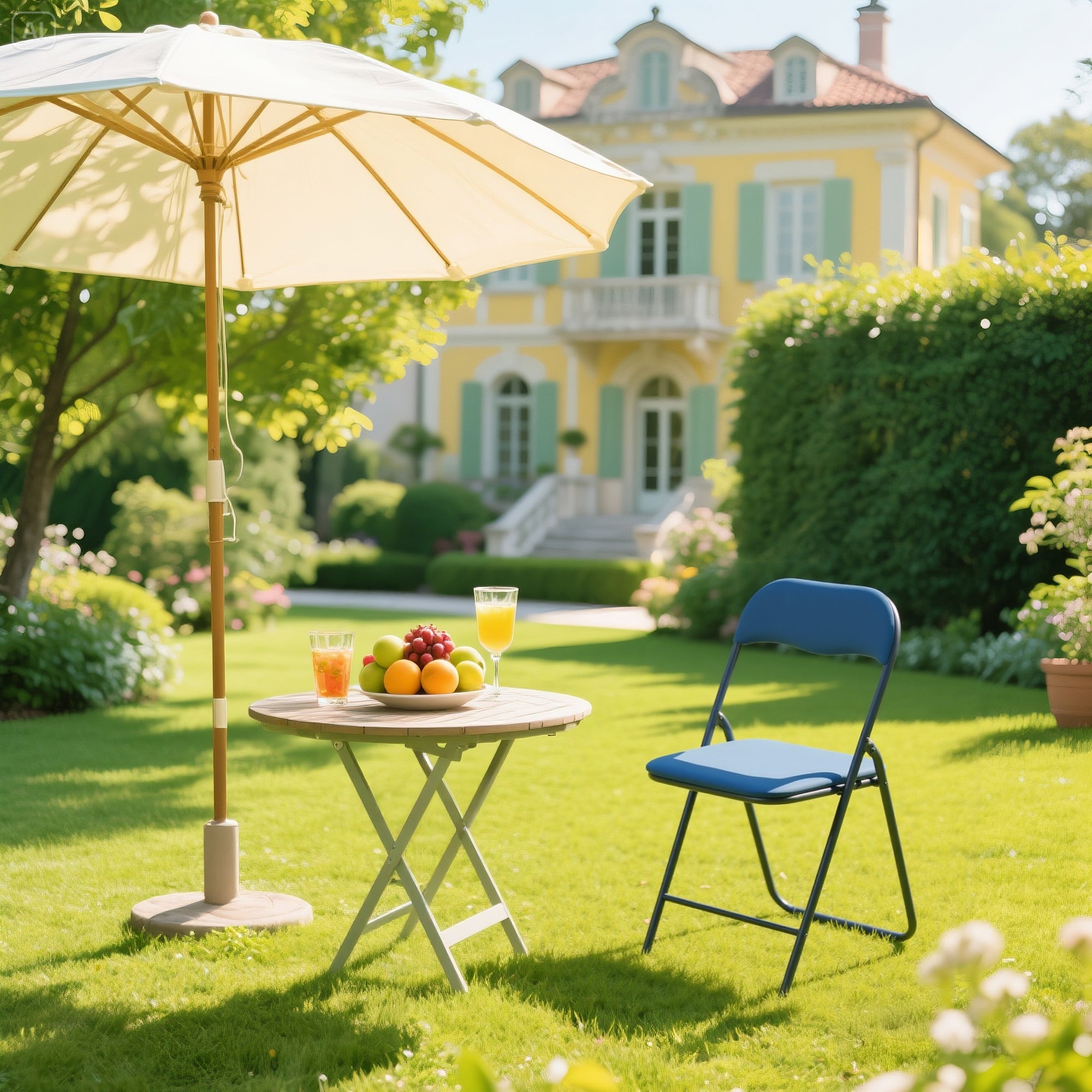 Bardi 8-delige Klapstoelen set PVC blauw - 100 kg draagvermogen