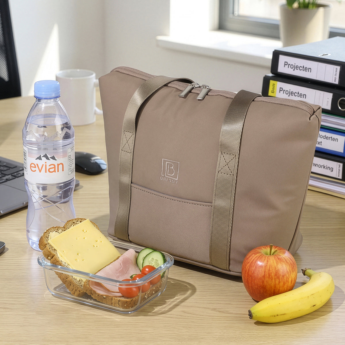 Brisby 4 Laags Geïsoleerde Koeltas - Lunchtas 6 liter - Taupe