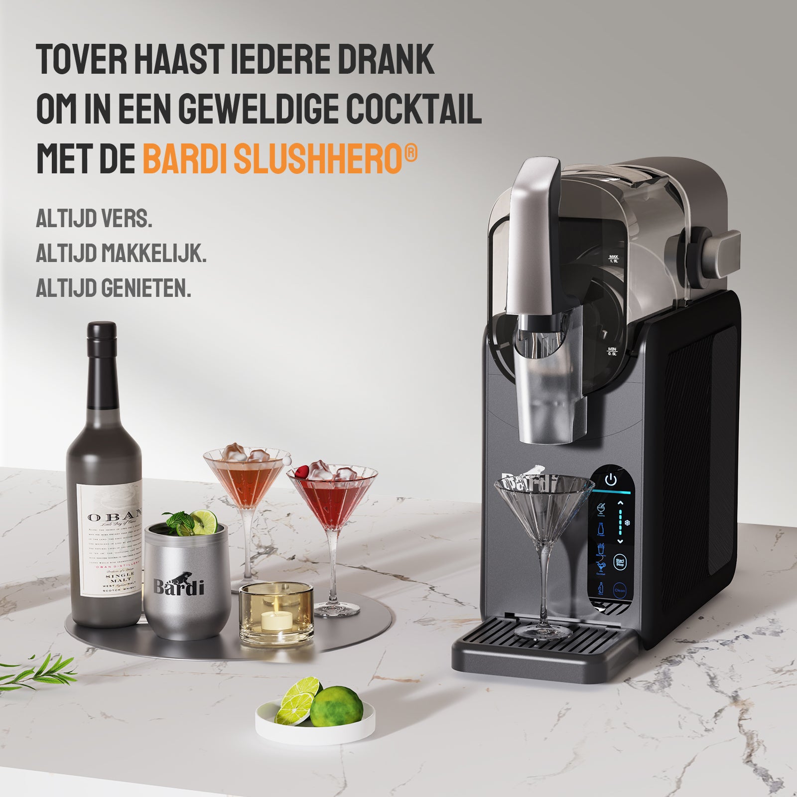 Bardi Slush Hero Slushpuppy Machine 2,6L - ArcticCool compressor - fluisterstil 40 dB