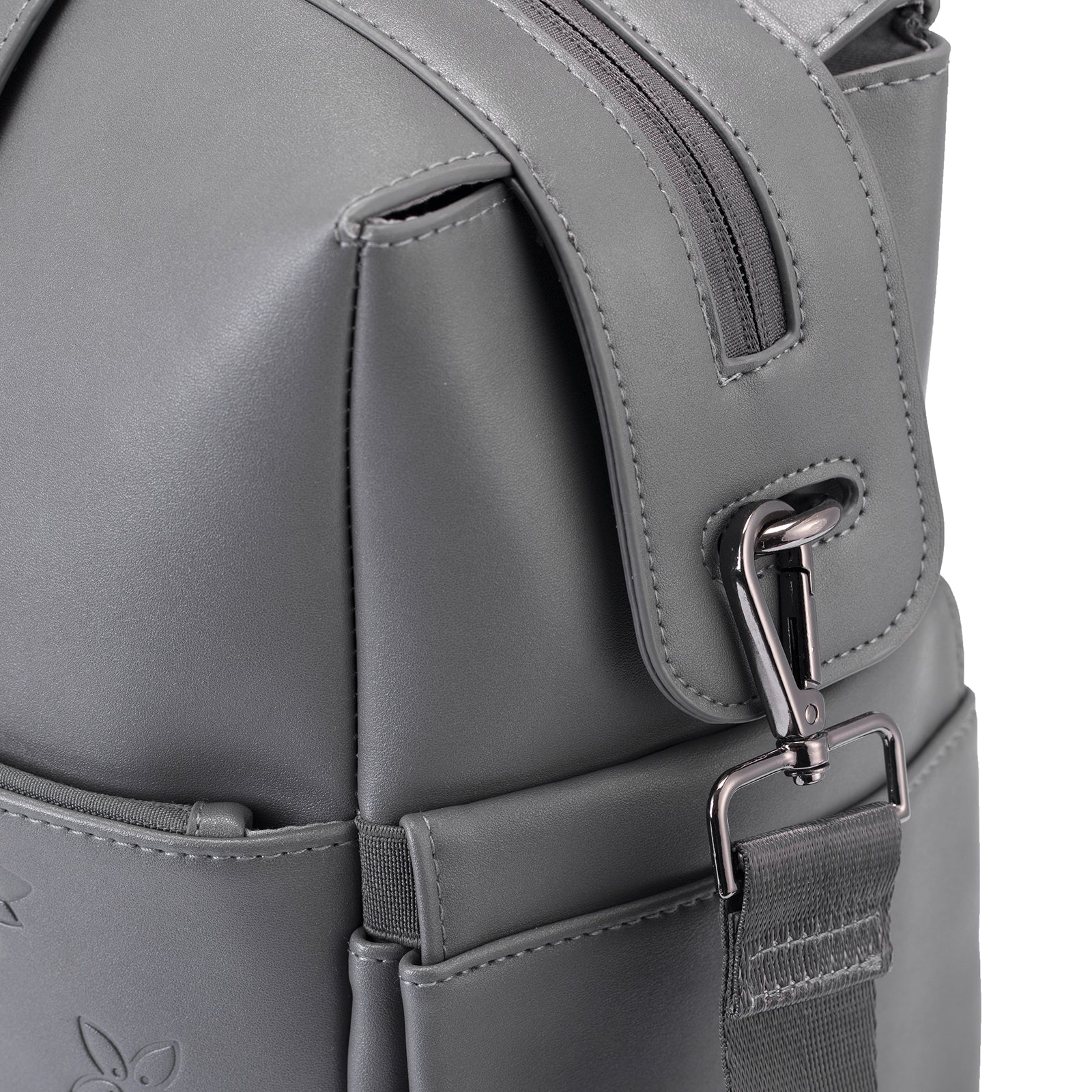 Venezia weekend bag grey - shoulder bag - travel bag - hand luggage - hard-wearing - incl. hanging hooks - PU leather