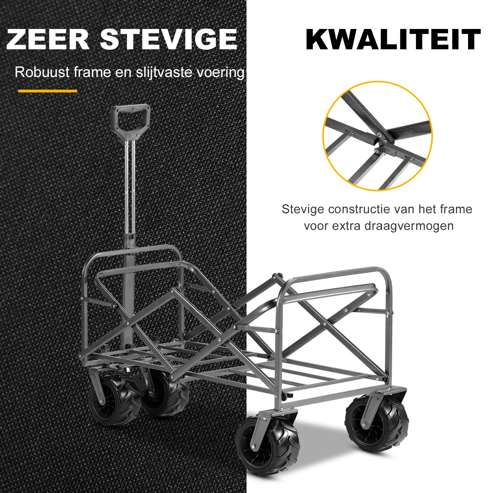 Packaway Bolderkar XL 80kg blok - opvouwbaar - heavy duty - wasbaar