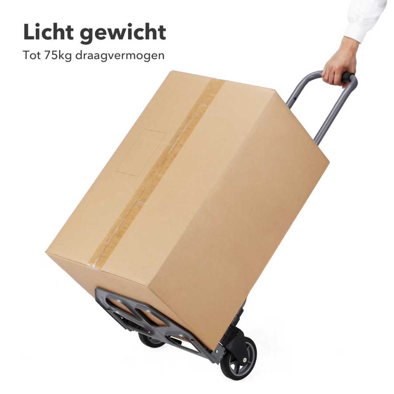 Packaway Steekwagen 75kg zwart - opvouwbaar