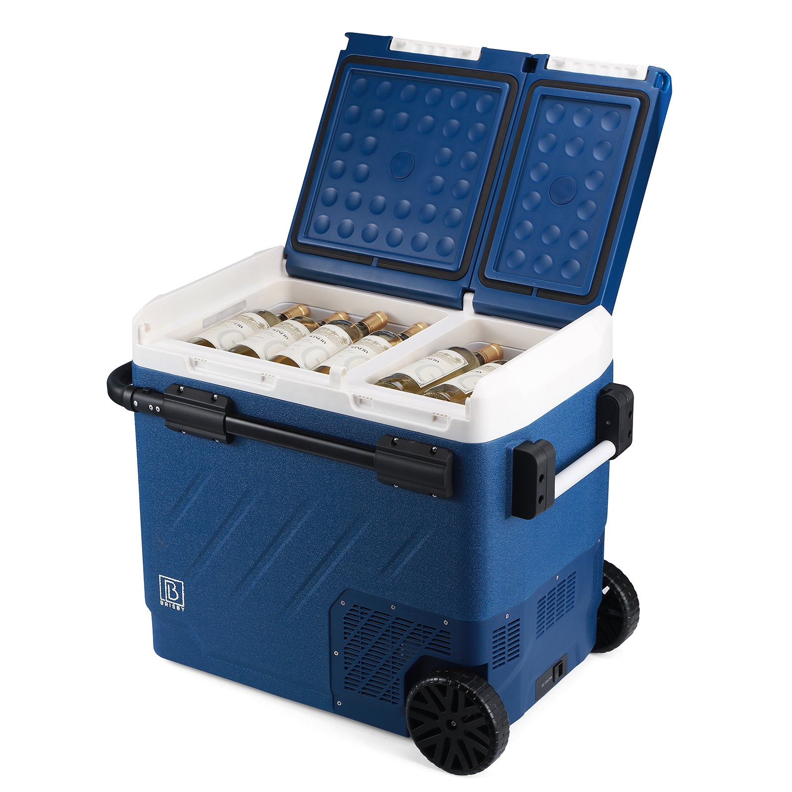 Compressor koelbox 58,1L - Koelen en vriezen - 12V en 230V - verrijdbaar - incl. 2x 1,2L thermosbekers
