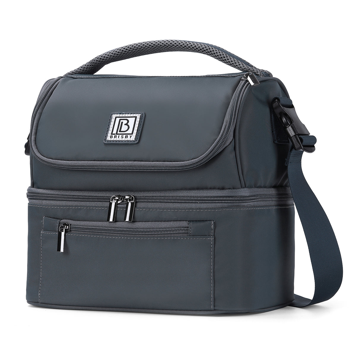 Brisby Koeltas Lunchtas 11 Liter – 4-Laags Geïsoleerd – Inclusief 2 Koelelementen – 2 Compartimenten – Schouderband – Tot 10 Uur Koel - Urban Blue
