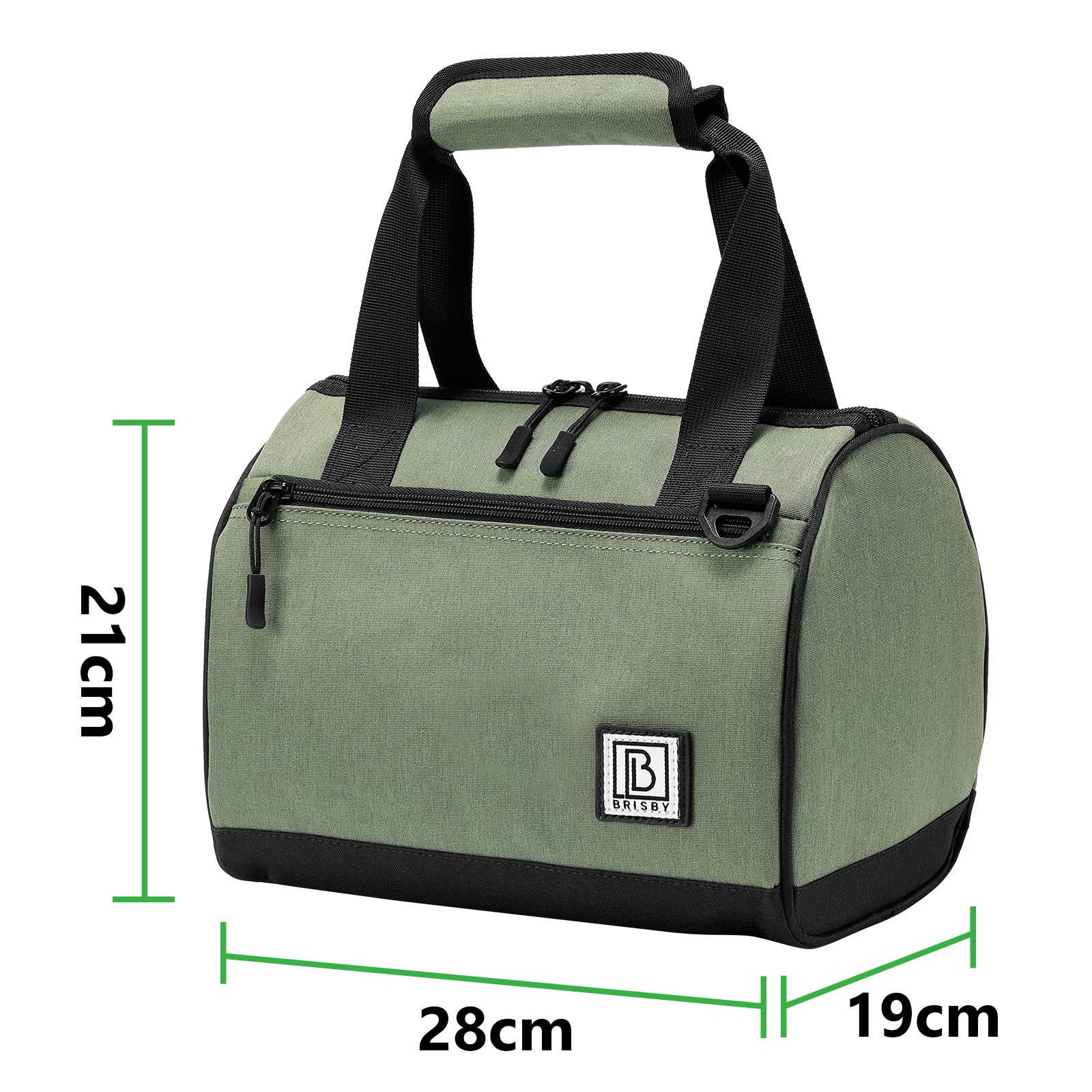Koeltas 10L groen - Lunchtas - 4-laags geïsoleerd - 2 gratis koelelementen - incl. schouderband