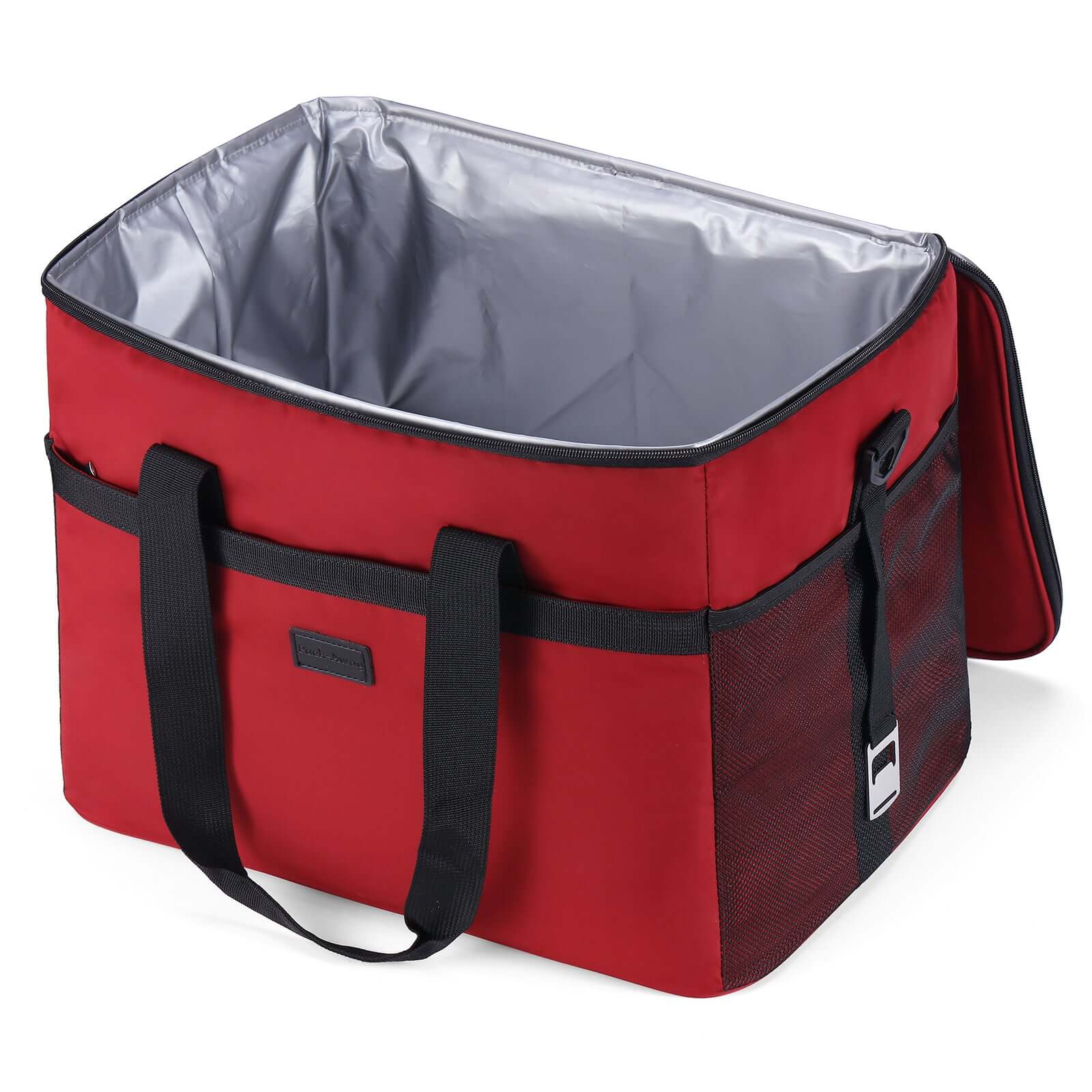 Koeltas 40L rood - Lunchtas - opvouwbaar - 4-laags geïsoleerd - incl. 4 gratis koelelementen en draagband