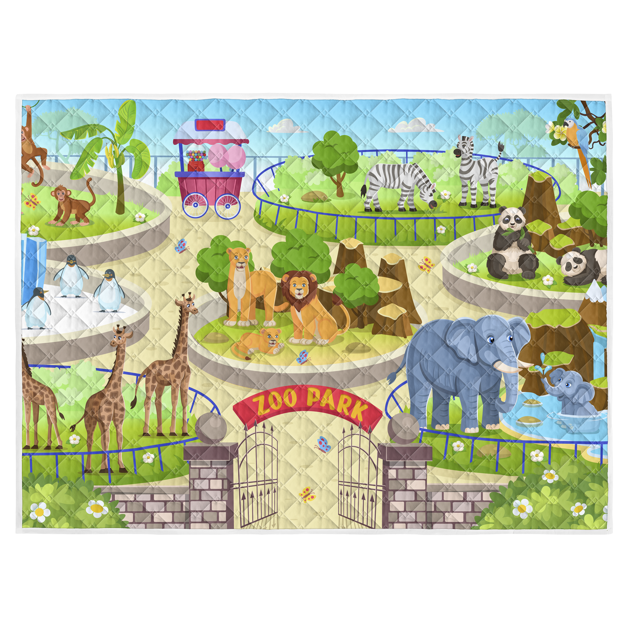 Play mat zoo 2 150x200 - heavy quality - play mat - anti-slip - washable