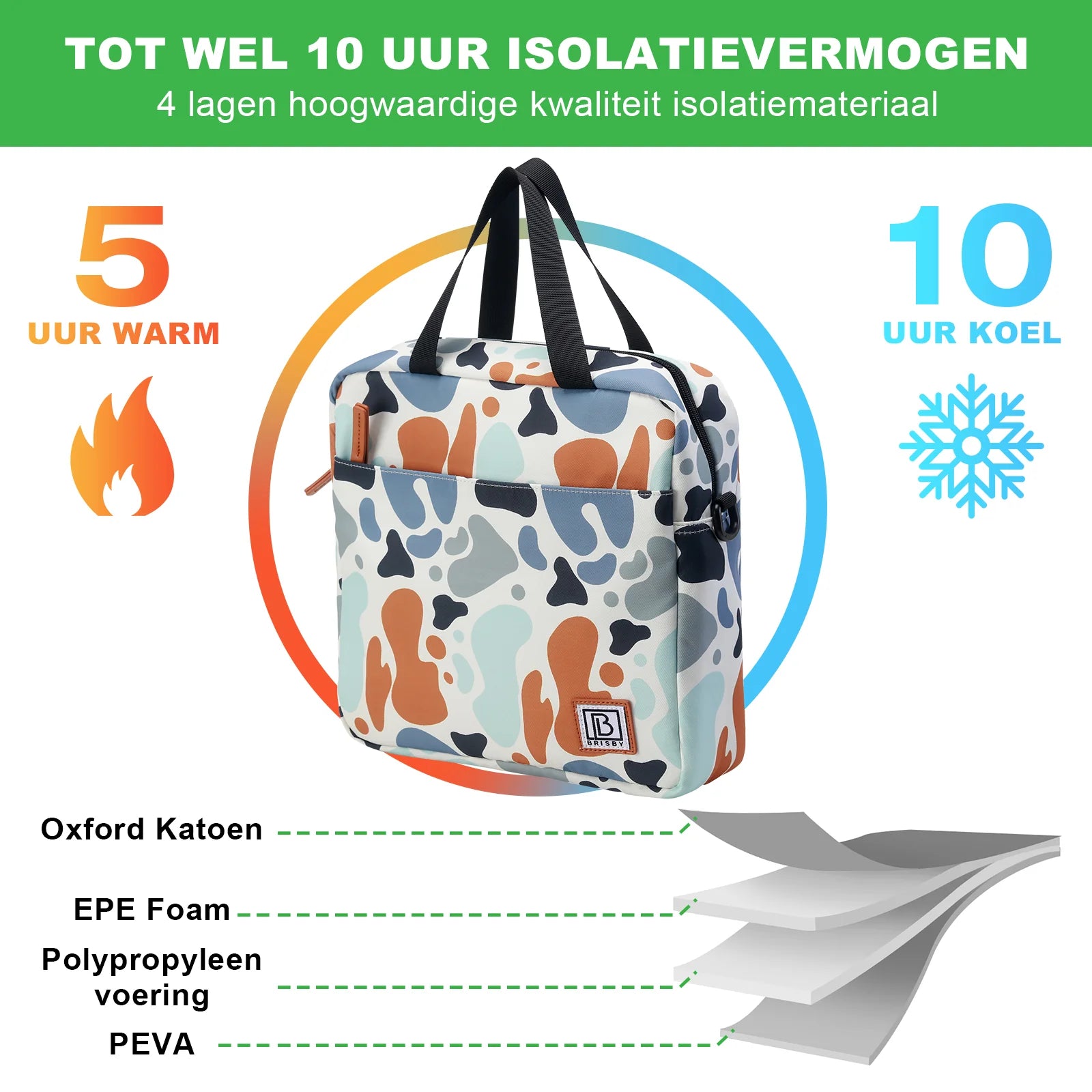 Cooler bag 7L palette - Lunch bag - 4-layer insulated - 2 free cooling elements - incl. shoulder strap