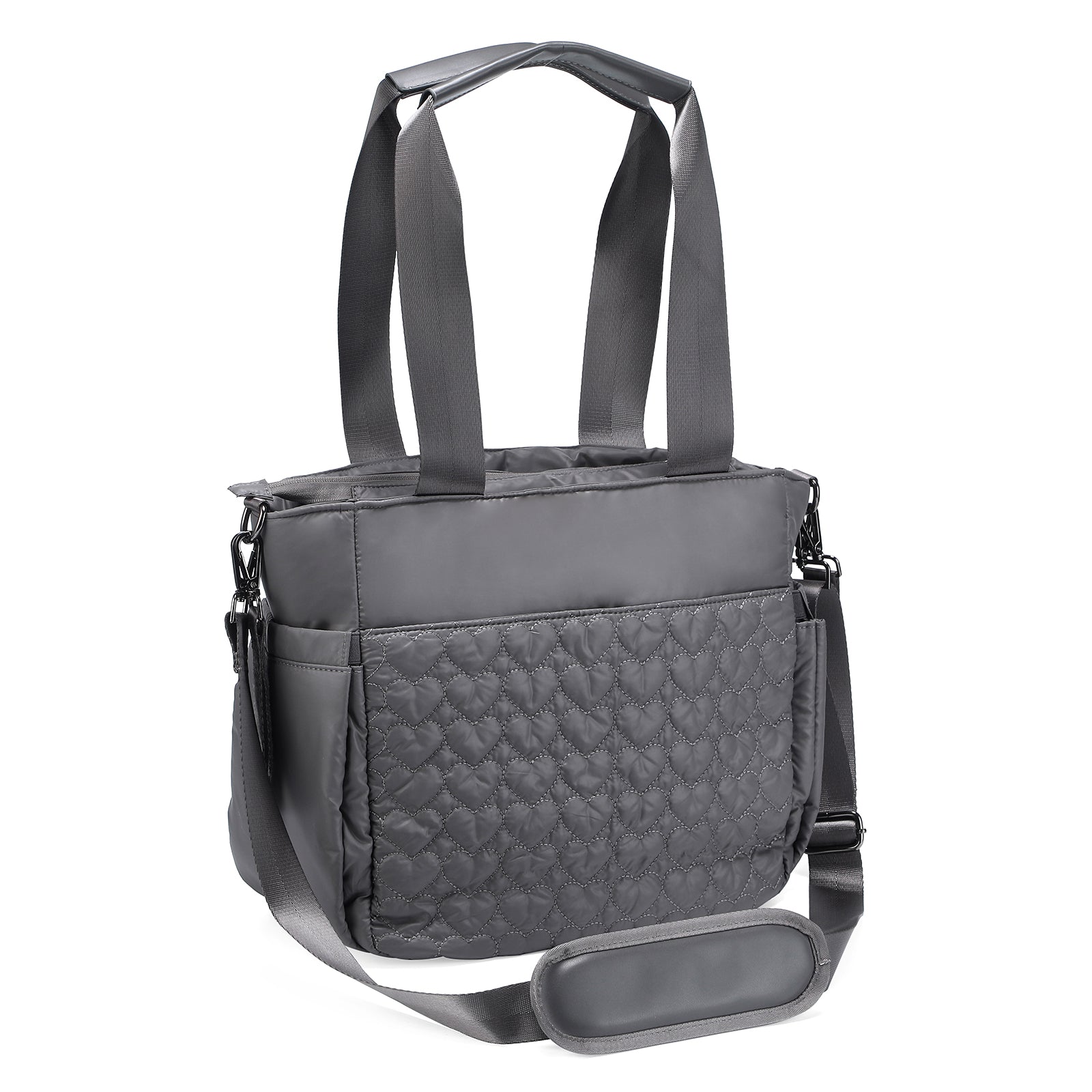 Florence diaper bag 17L grey - shoulder bag, changing bag - hard-wearing - incl. cool bag, changing mat and pram hooks - nylon