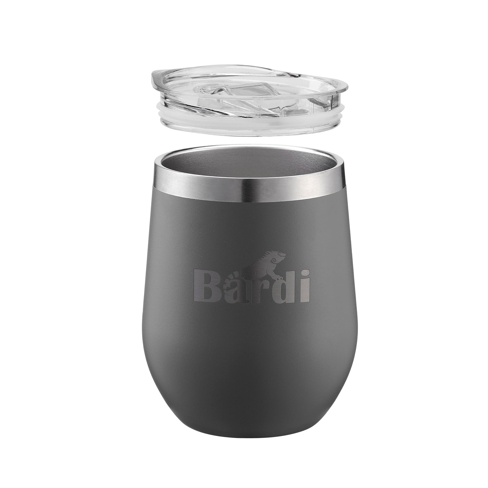 Bardi Thermosbekers 0,3L RVS grijs set - incl. deksels - dubbelwandig