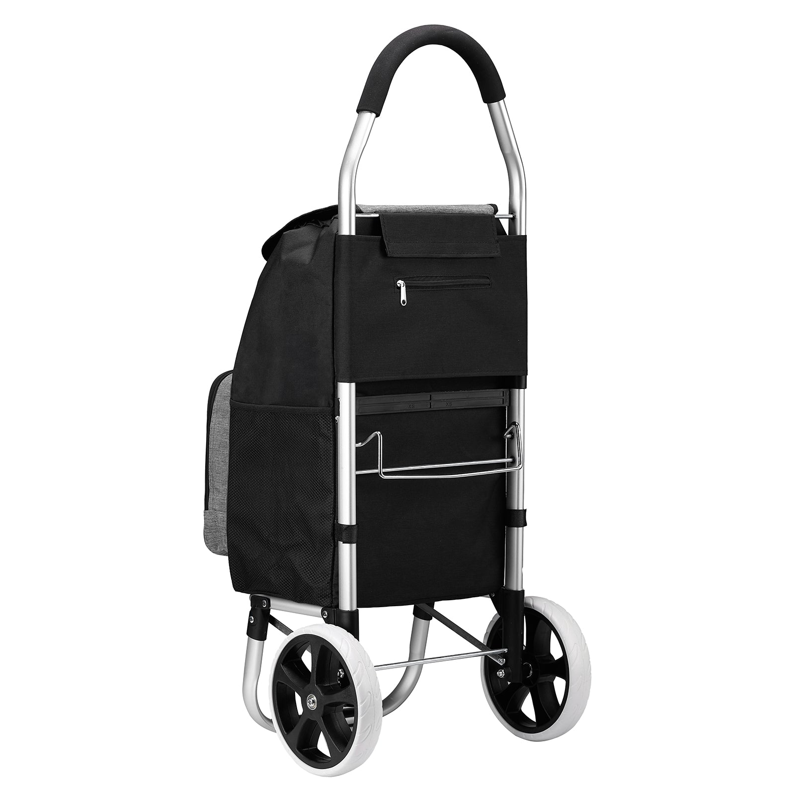 Shopping trolley 45L black and grey - shopping trolley suspension - foldable - telescopic handle