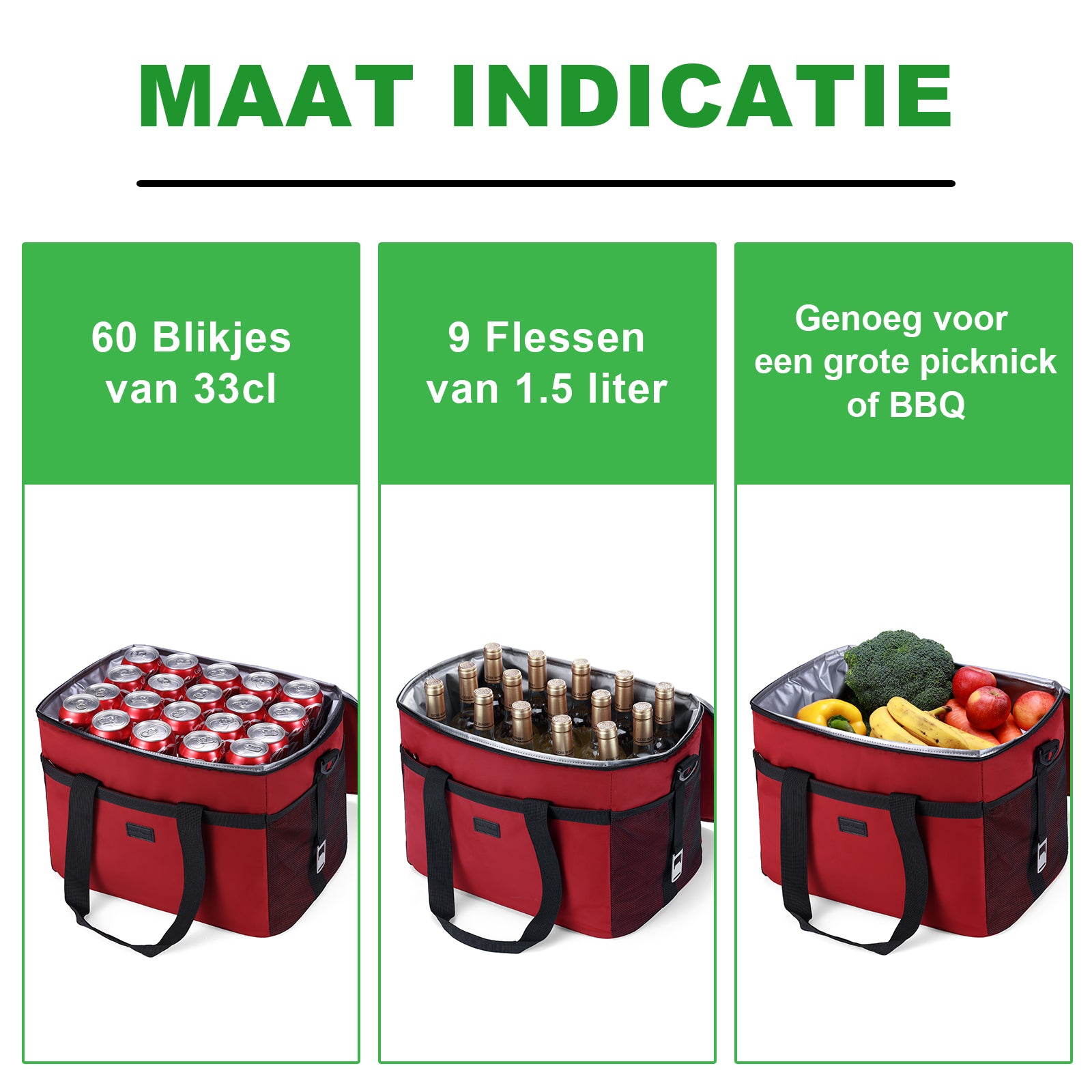 Packaway Koeltas 30L rood - incl. 4 koelelementen, draagband
