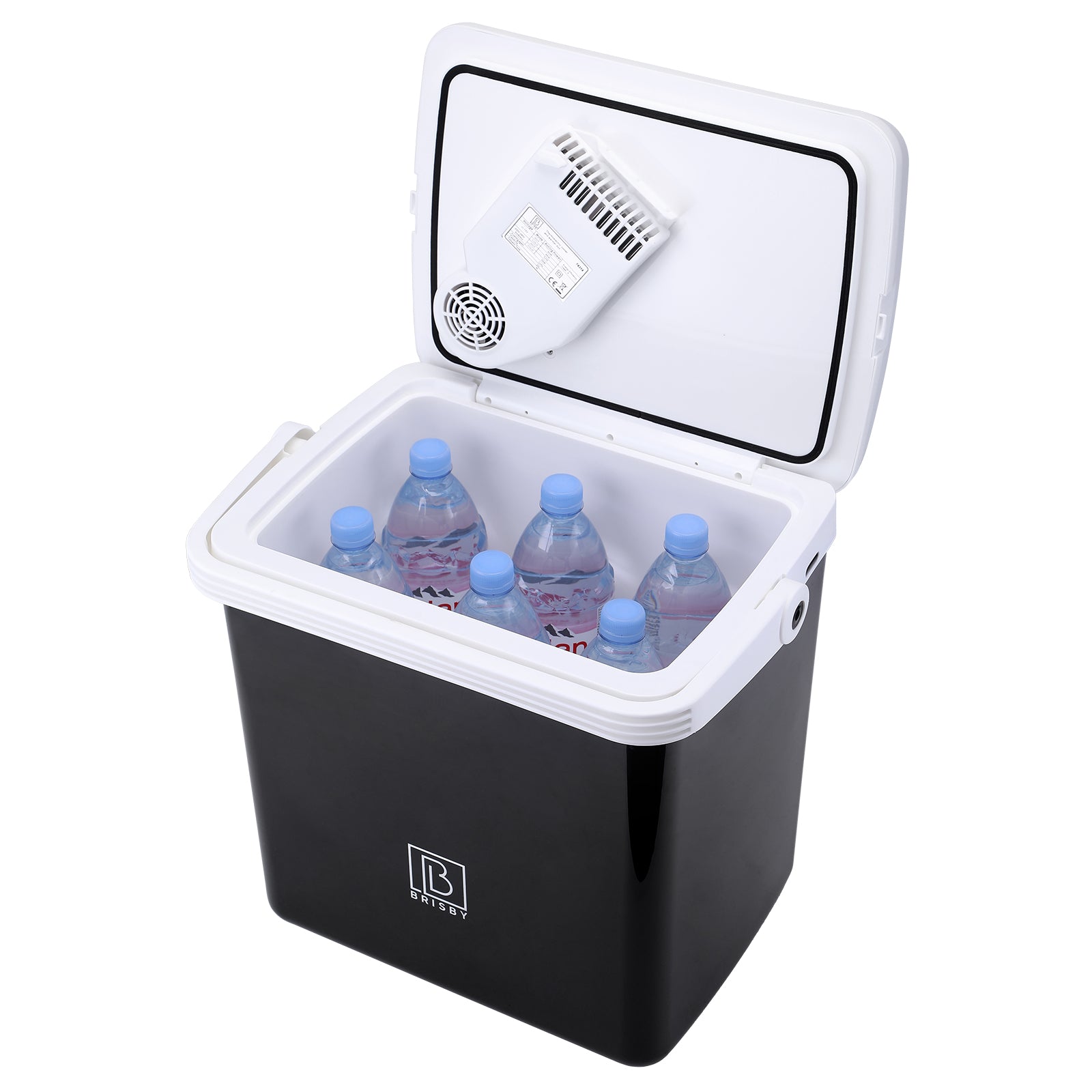 Electric cool box 25L black - AC/DC 12V, 220/230V - incl. divider - lockable lid