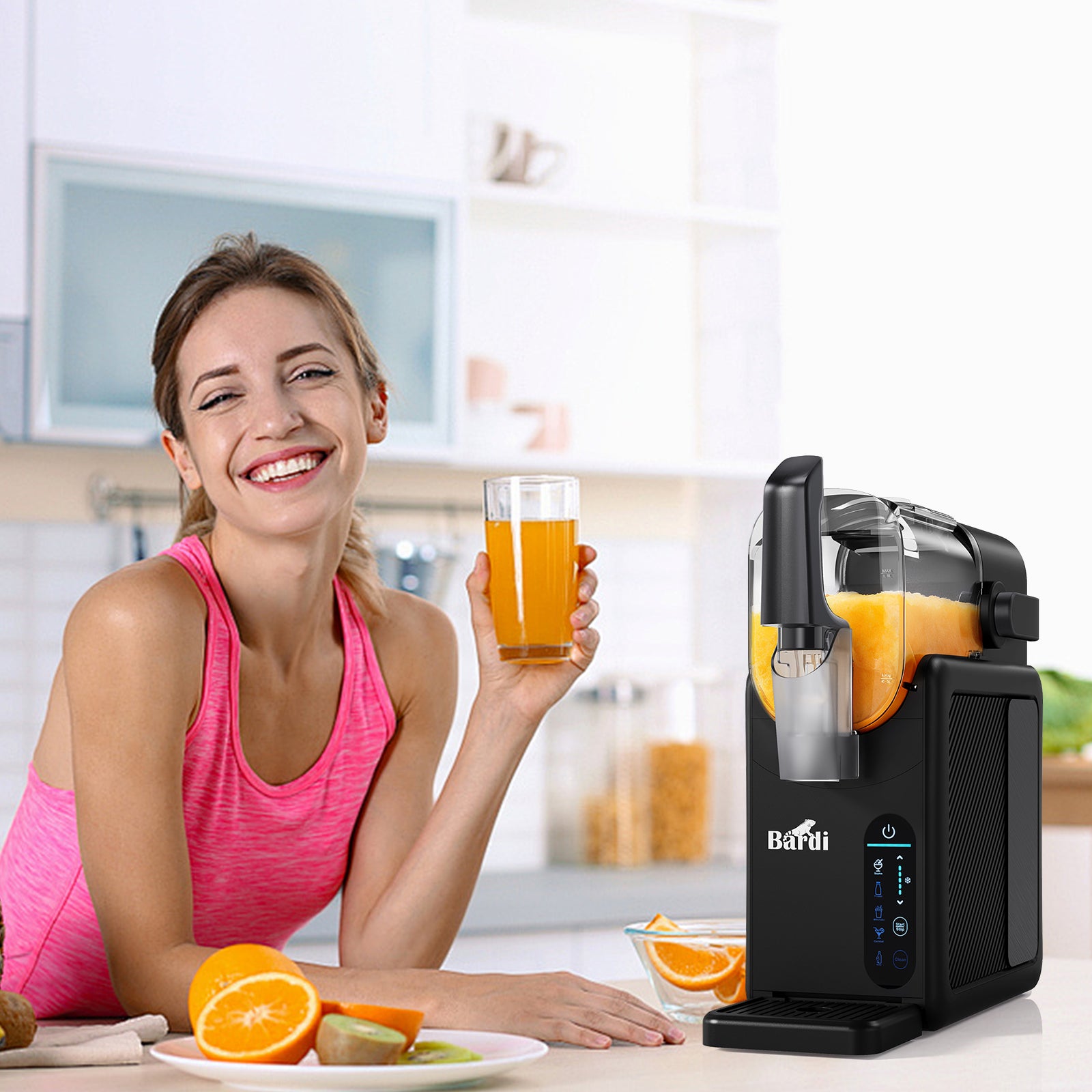 Bardi Slushmachine 2,6L + 2 thermoscups goud set - 7-in-1