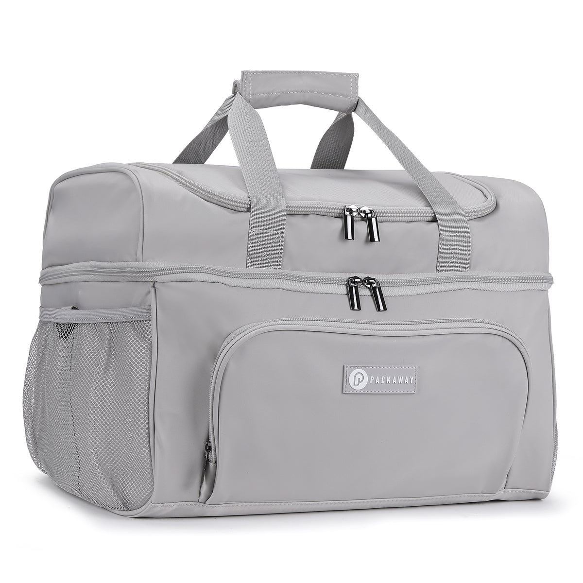 Packaway Koeltas 30L - Lunchtas - Inclusief 4 Koelelementen - Dubbel Compartiment - 4-Laags Geïsoleerd - Waterafstotend - Modern Grey
