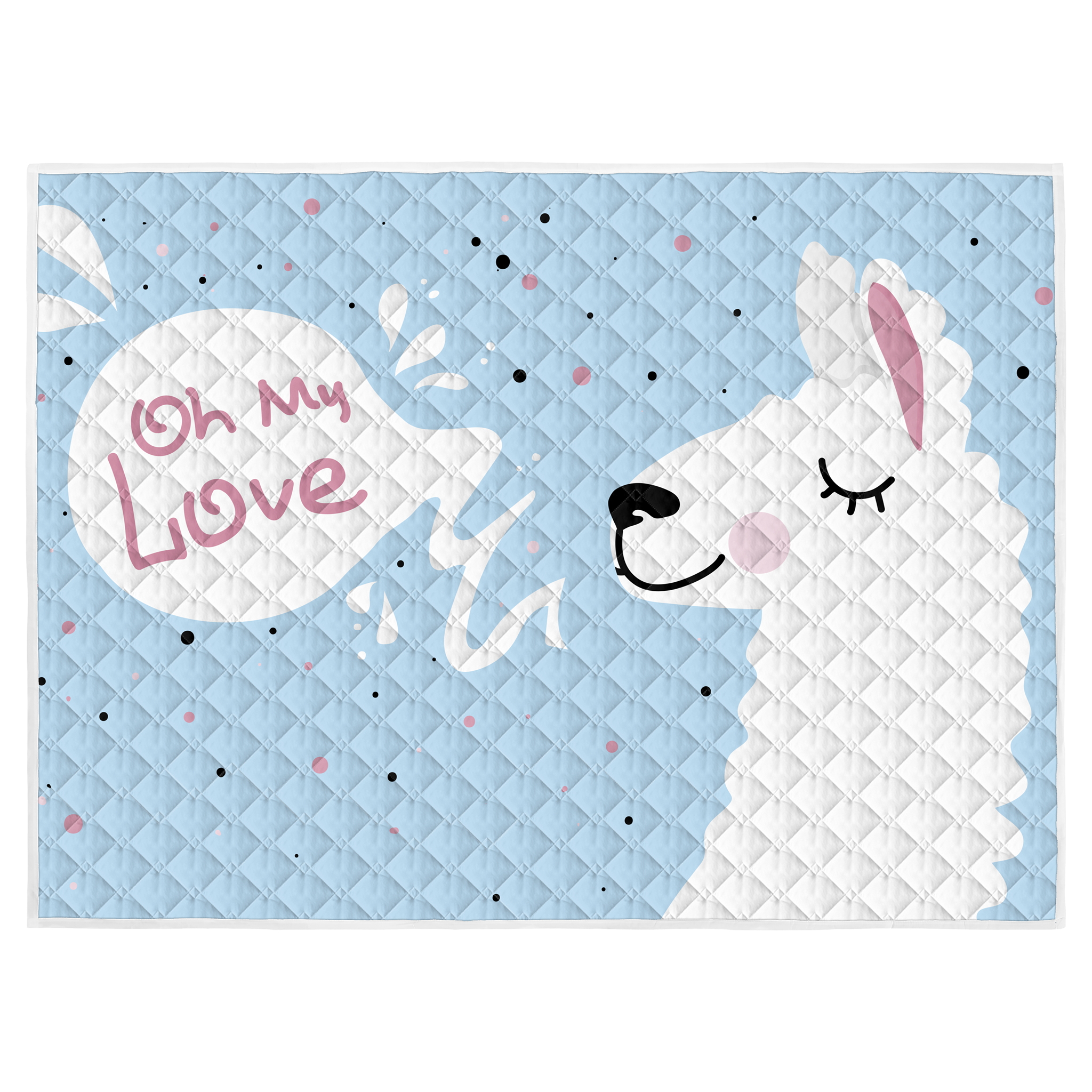 Play mat happy lama 150x200 - heavy quality - play mat - anti-slip - washable