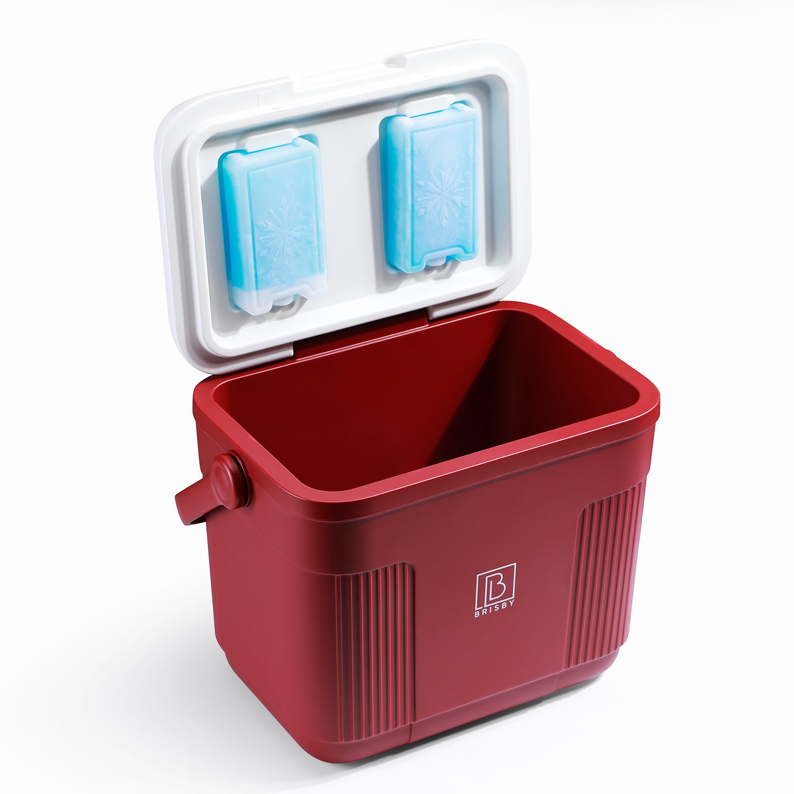 Koelbox 22L rood SET - Tot maximaal 40 uur isolatie - incl. 4 450ml koelelementen en 2 zwarte 500ml thermosflessen