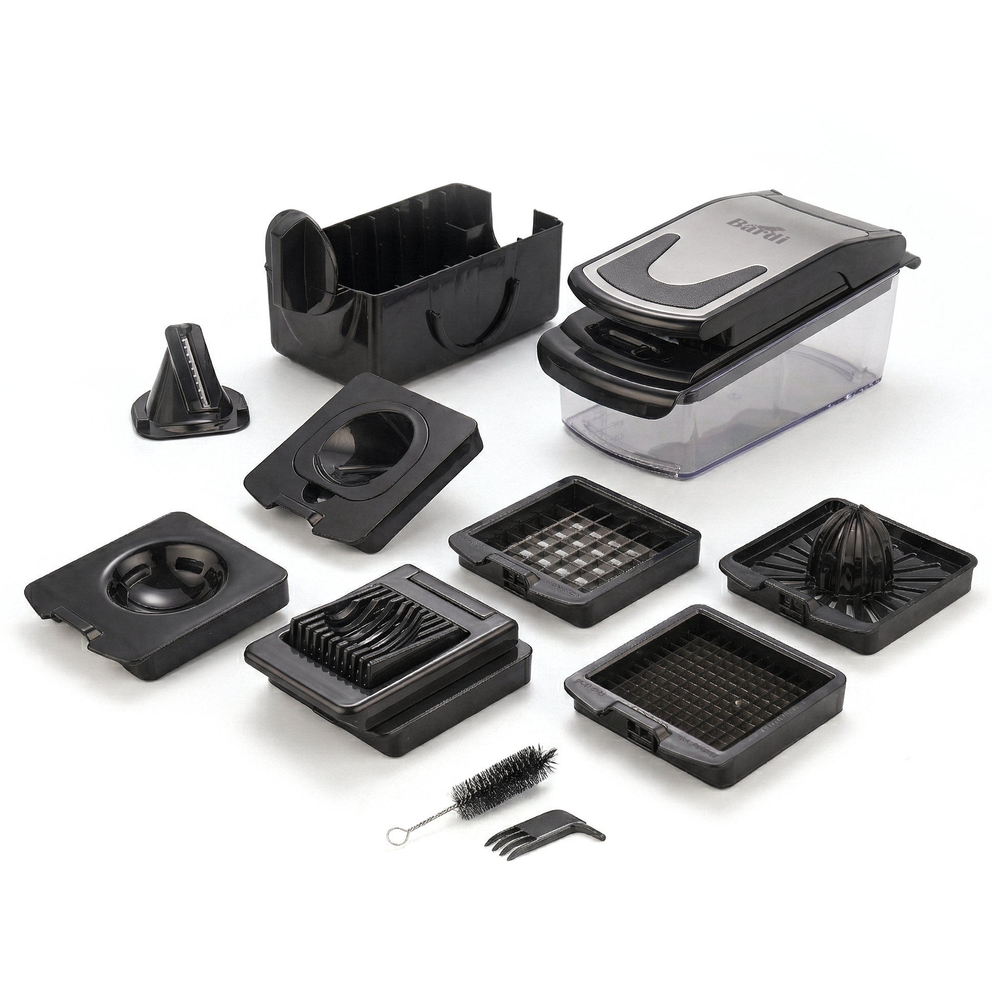 Bardi 11-delige mandoline - groentesnijder - zwart