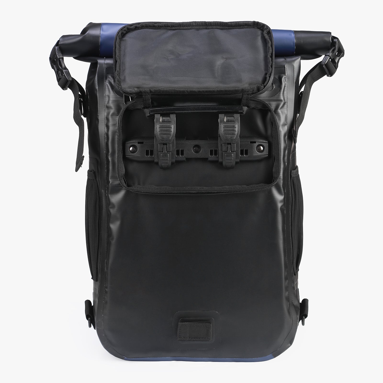 3 in 1 waterproof rolltop bicycle bag set 40-52L blue - reflective - high visibility - bicycle bag - backpack - shoulder bag
