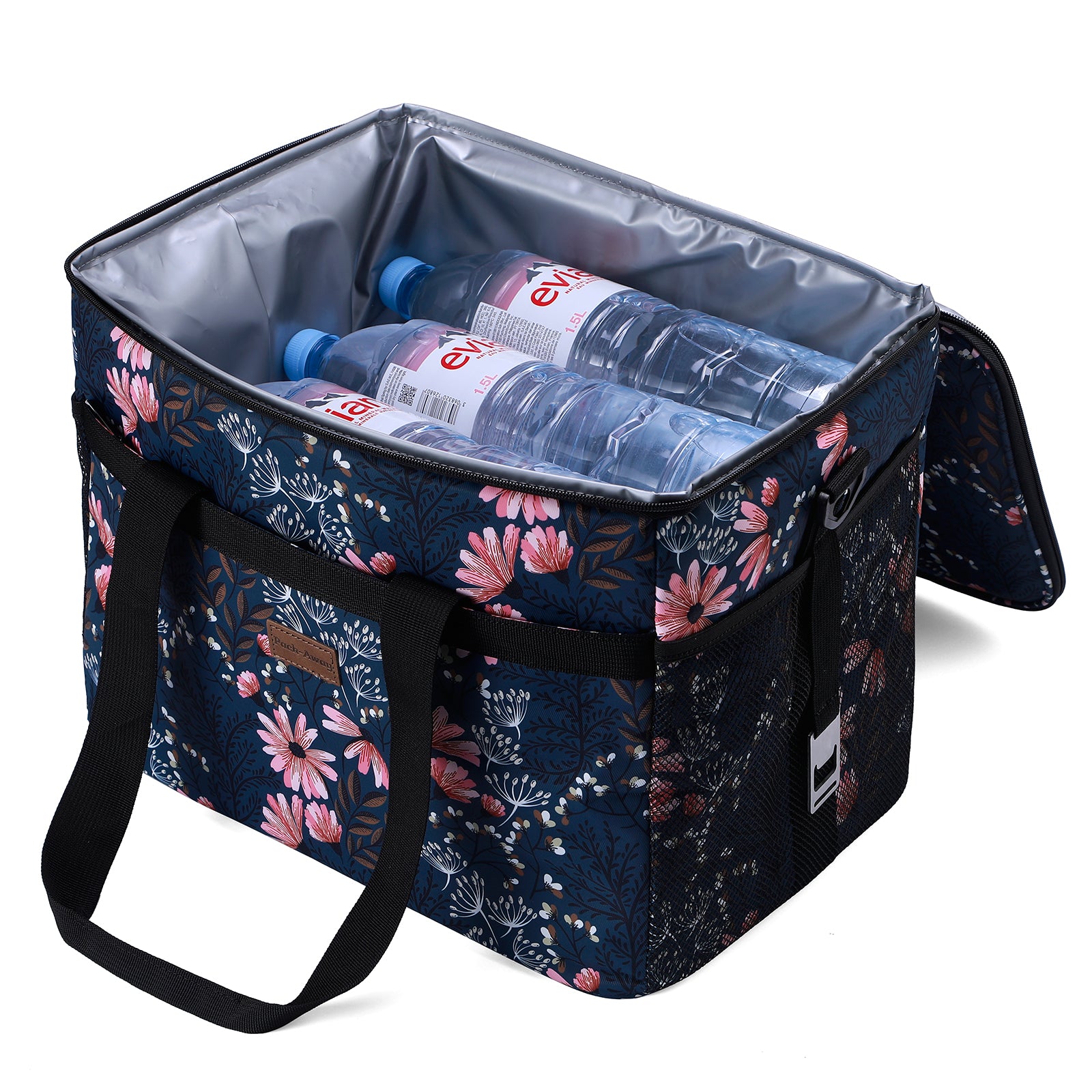 Cooler bag 30L Japanese flower - lunch bag - foldable - 4-layer insulated - incl. 4 free cooling elements and carrying strap