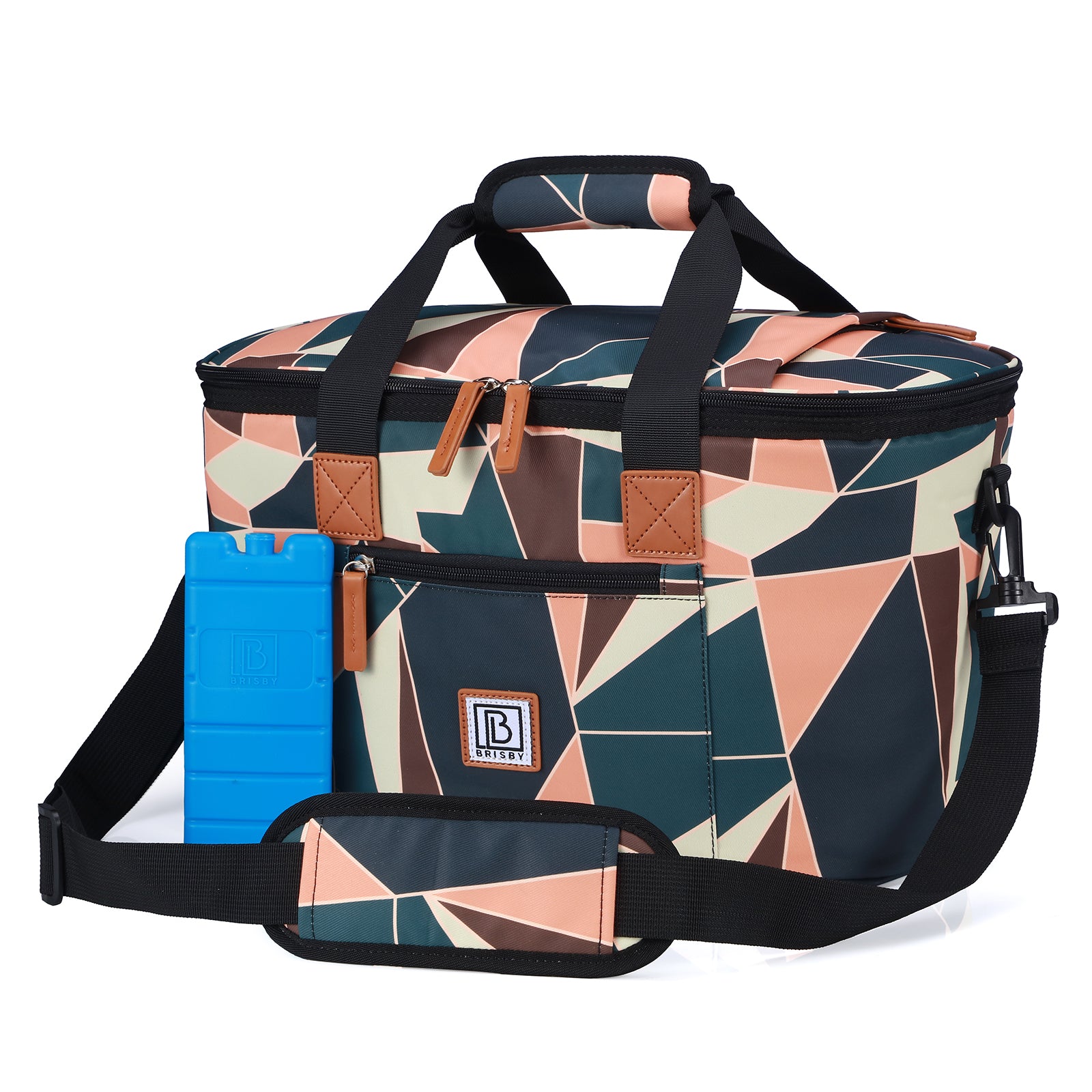 Koeltas 21L abstract colours - GRATIS mealbox - boodschappentas - 4-laags geïsoleerd - incl. 2 gratis koelelementen en schouderband