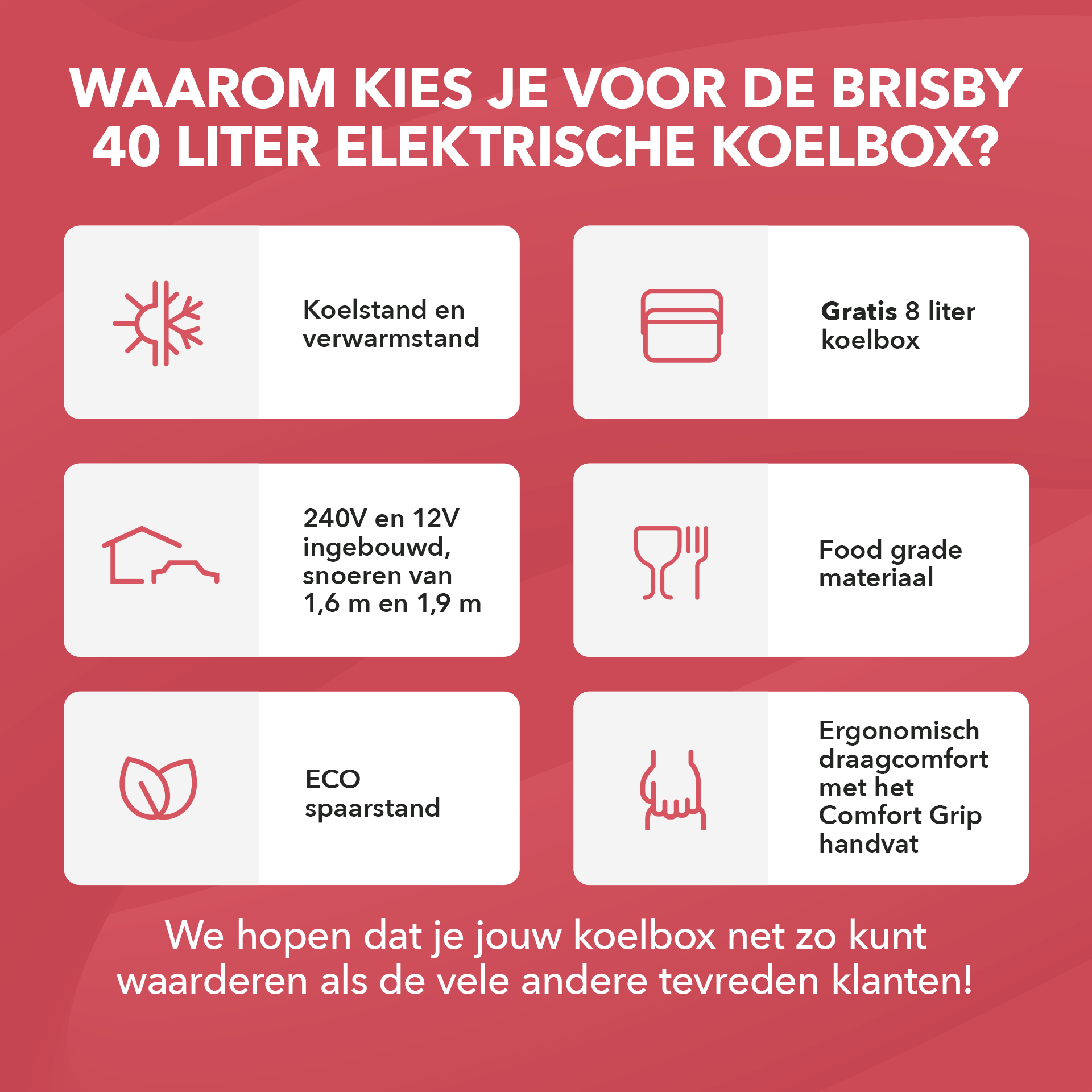 Elektrische koelbox 40L rood SET - Incl. 8L passieve koelbox - incl. divider en koelelementen - AC/DC 12V, 220/230V